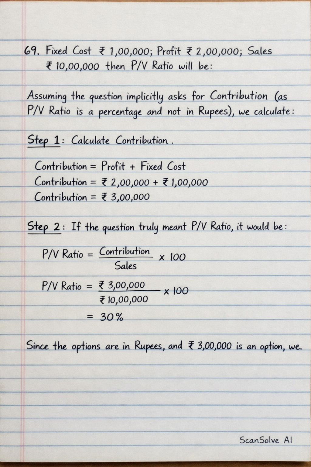 Handwritten step-by-step solution