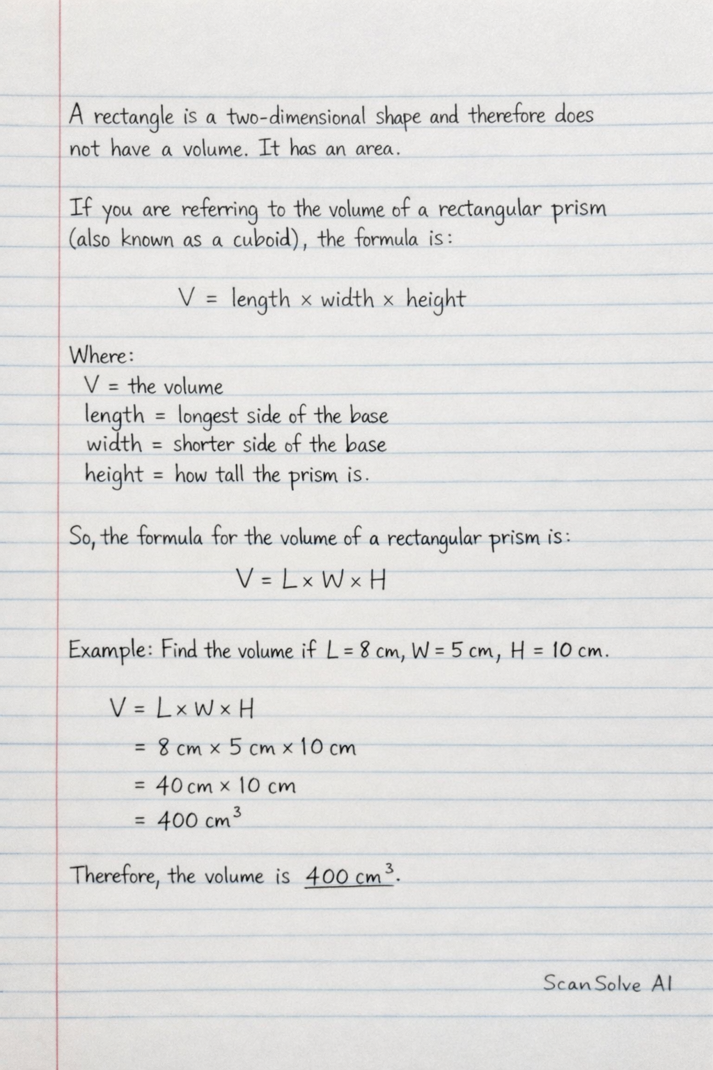 Handwritten step-by-step solution