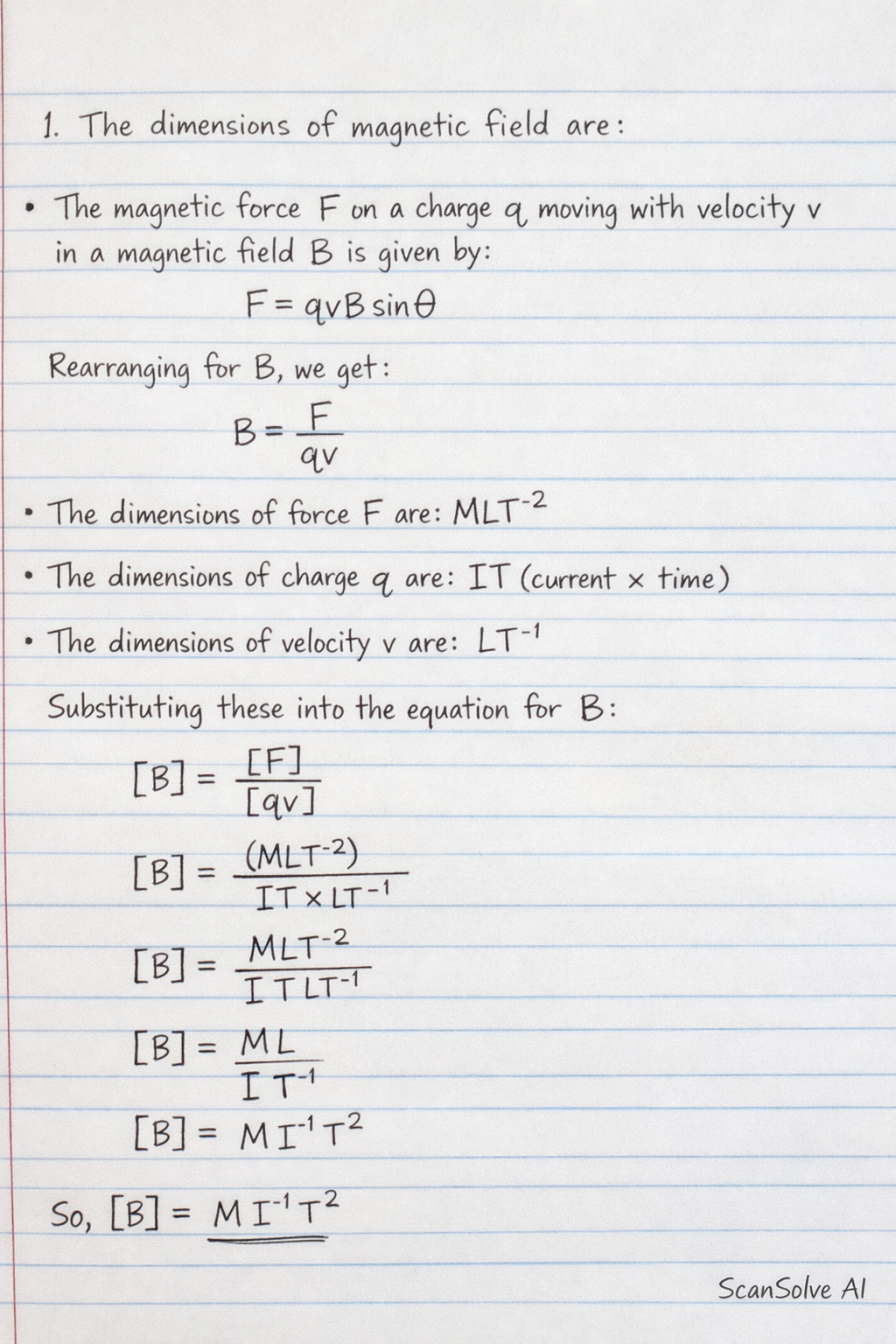 Handwritten step-by-step solution