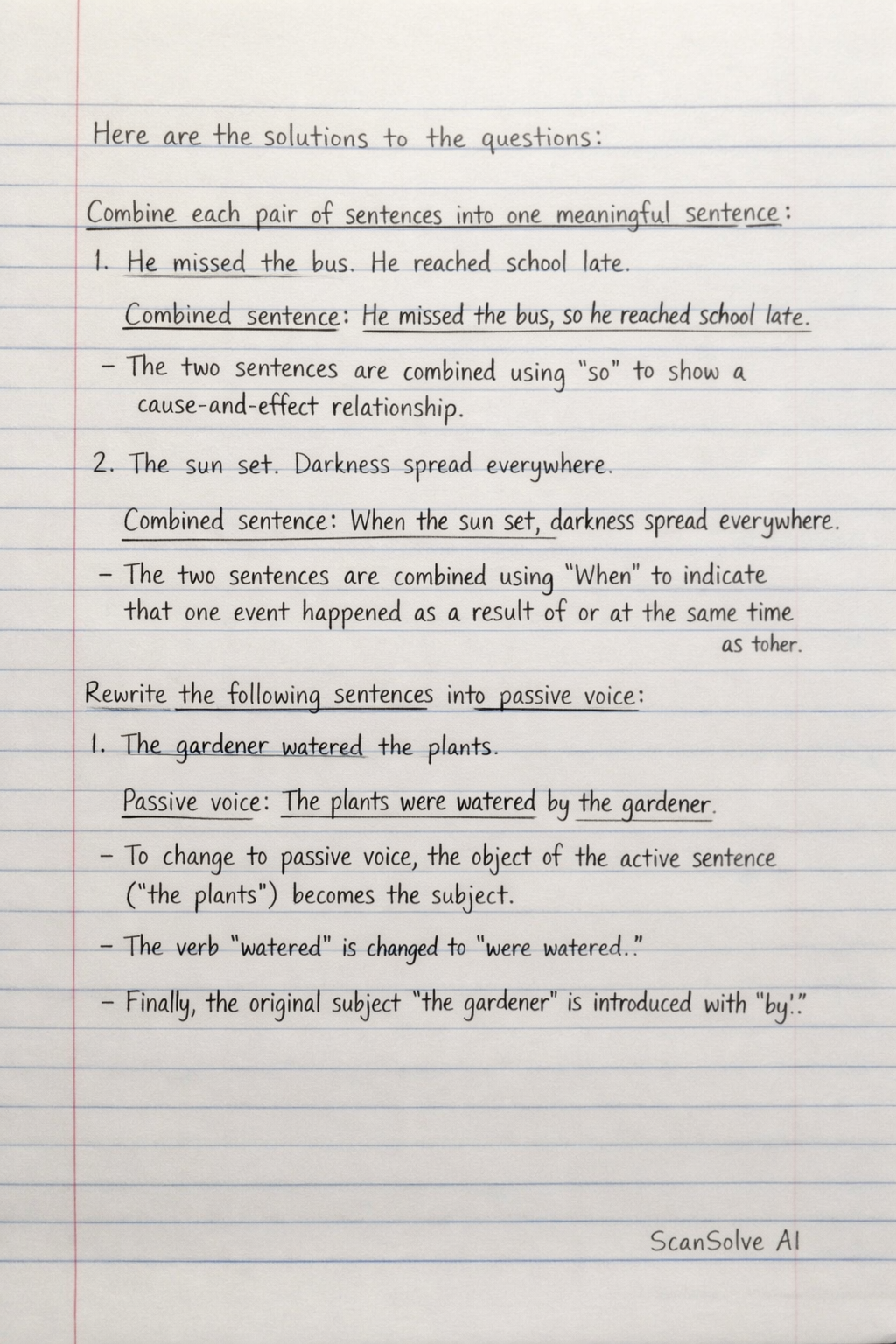 Handwritten step-by-step solution