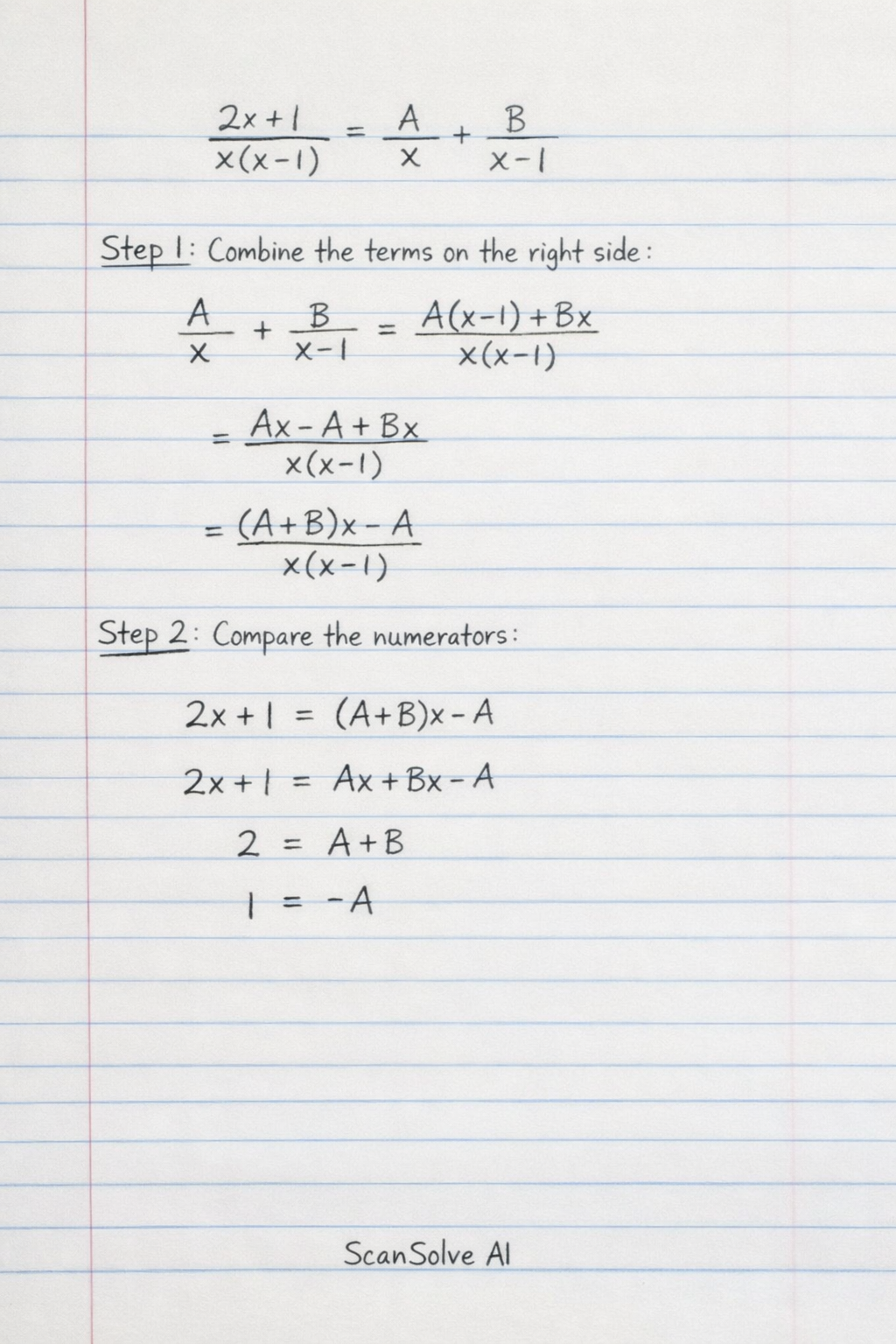 Handwritten step-by-step solution preview