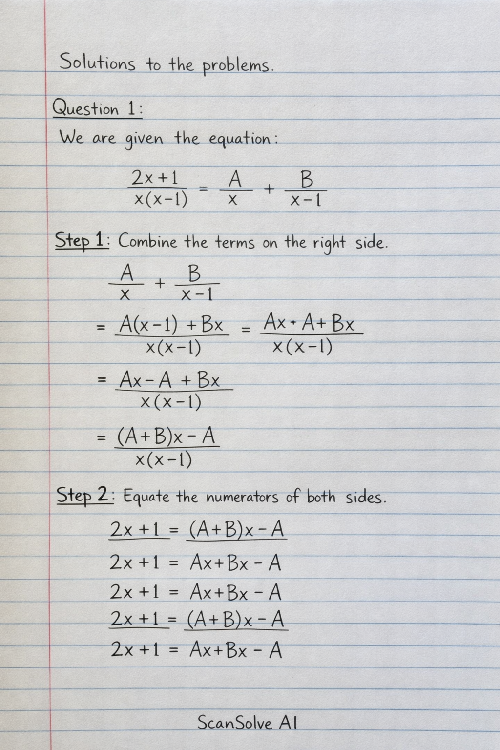 Handwritten step-by-step solution preview