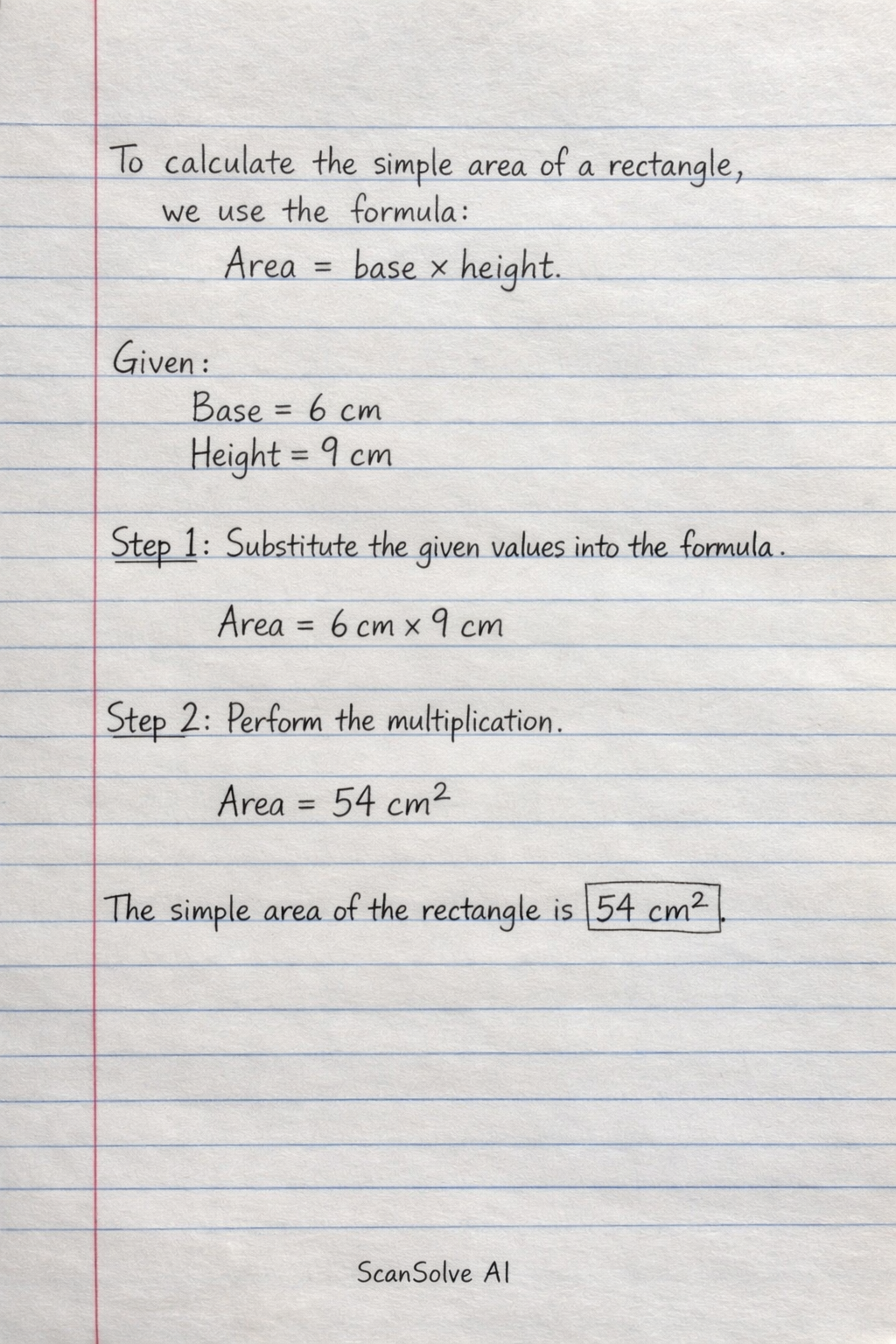 Handwritten step-by-step solution