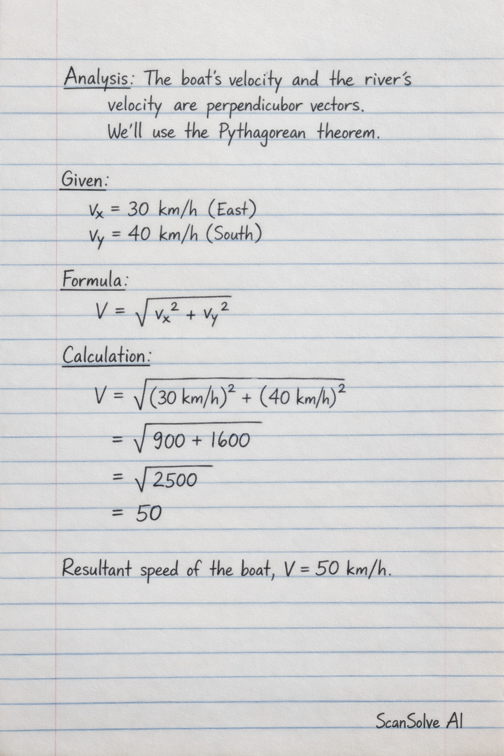 Handwritten step-by-step solution preview