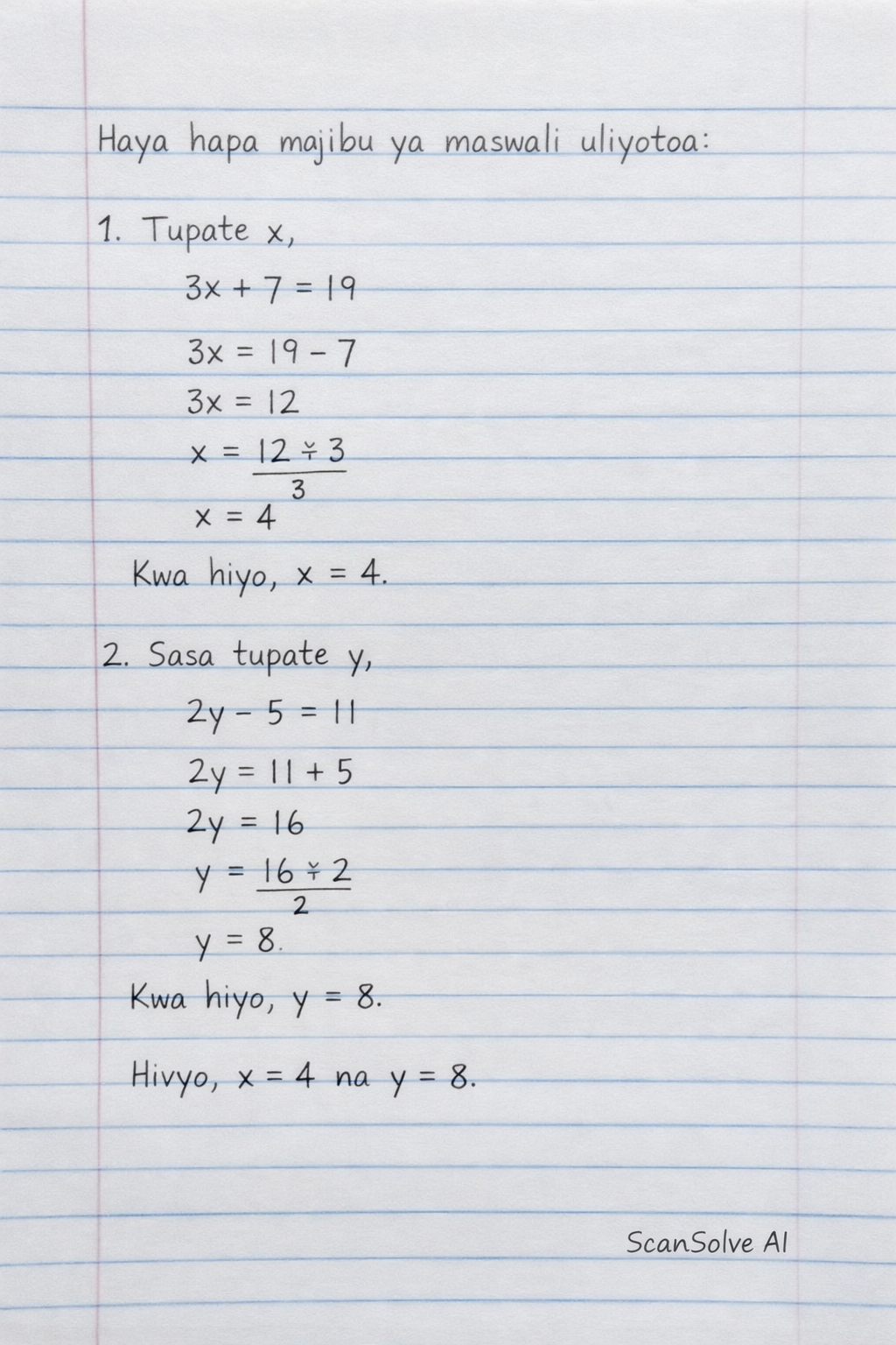 Handwritten step-by-step solution preview