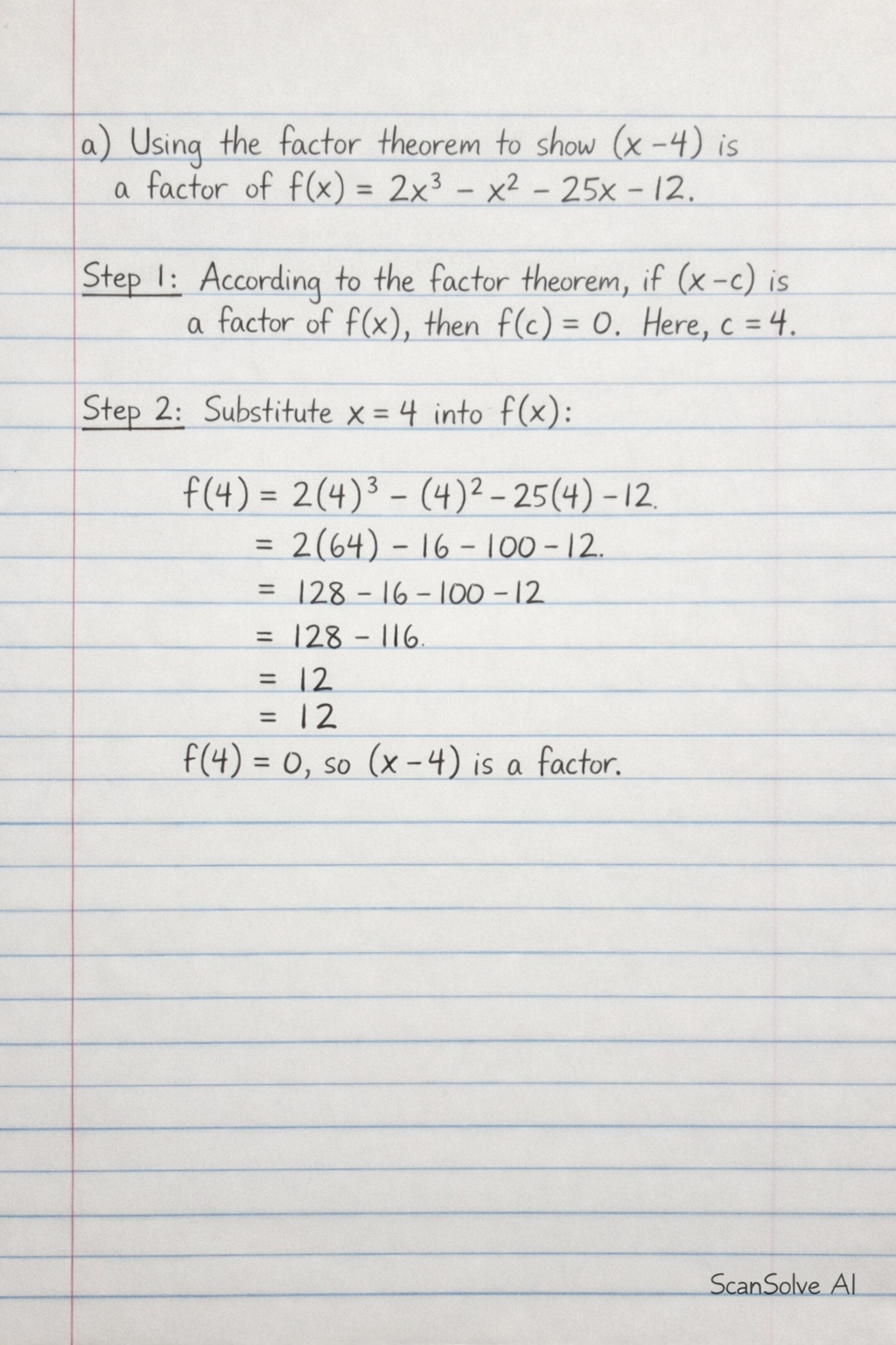 Handwritten step-by-step solution