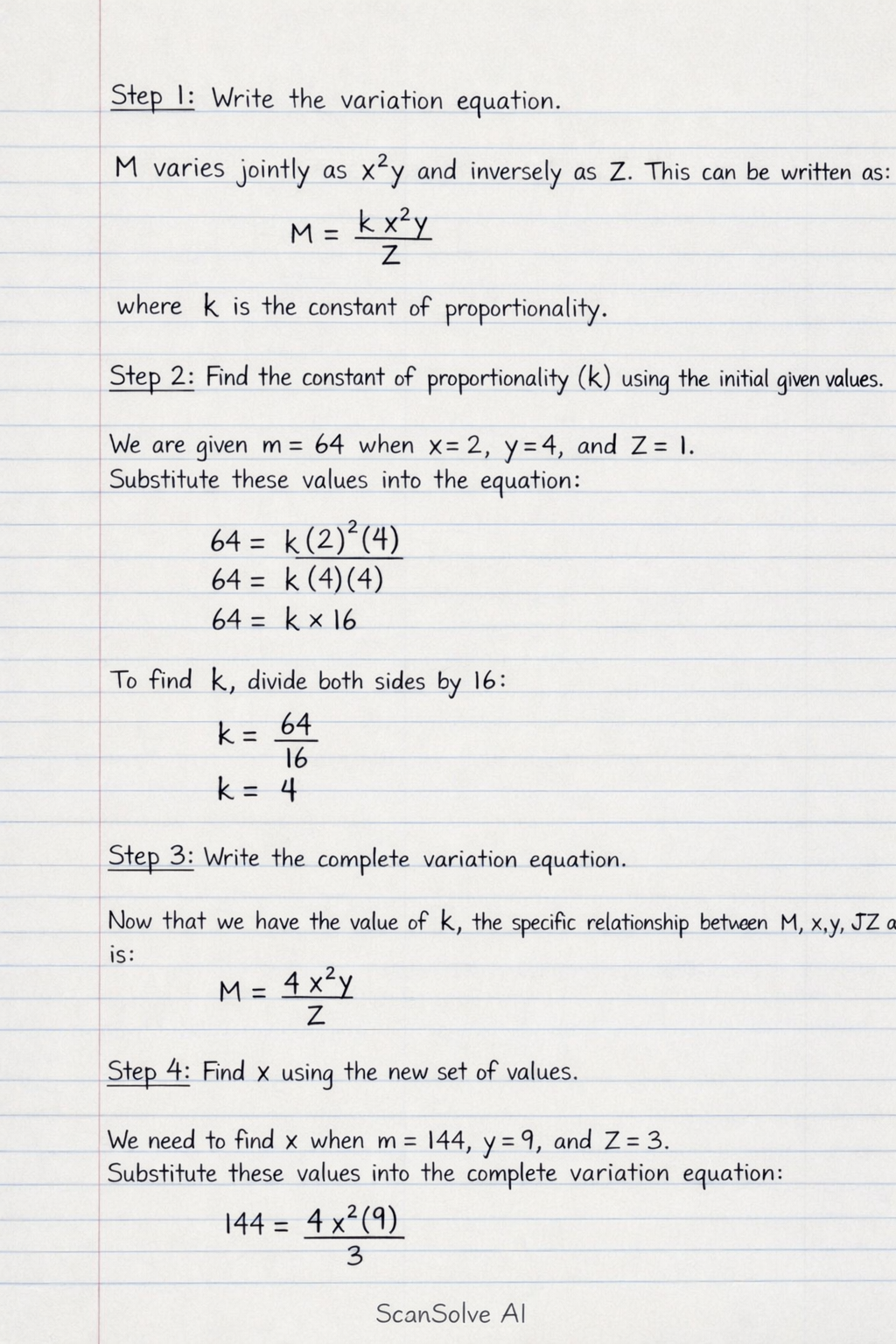 Handwritten step-by-step solution preview