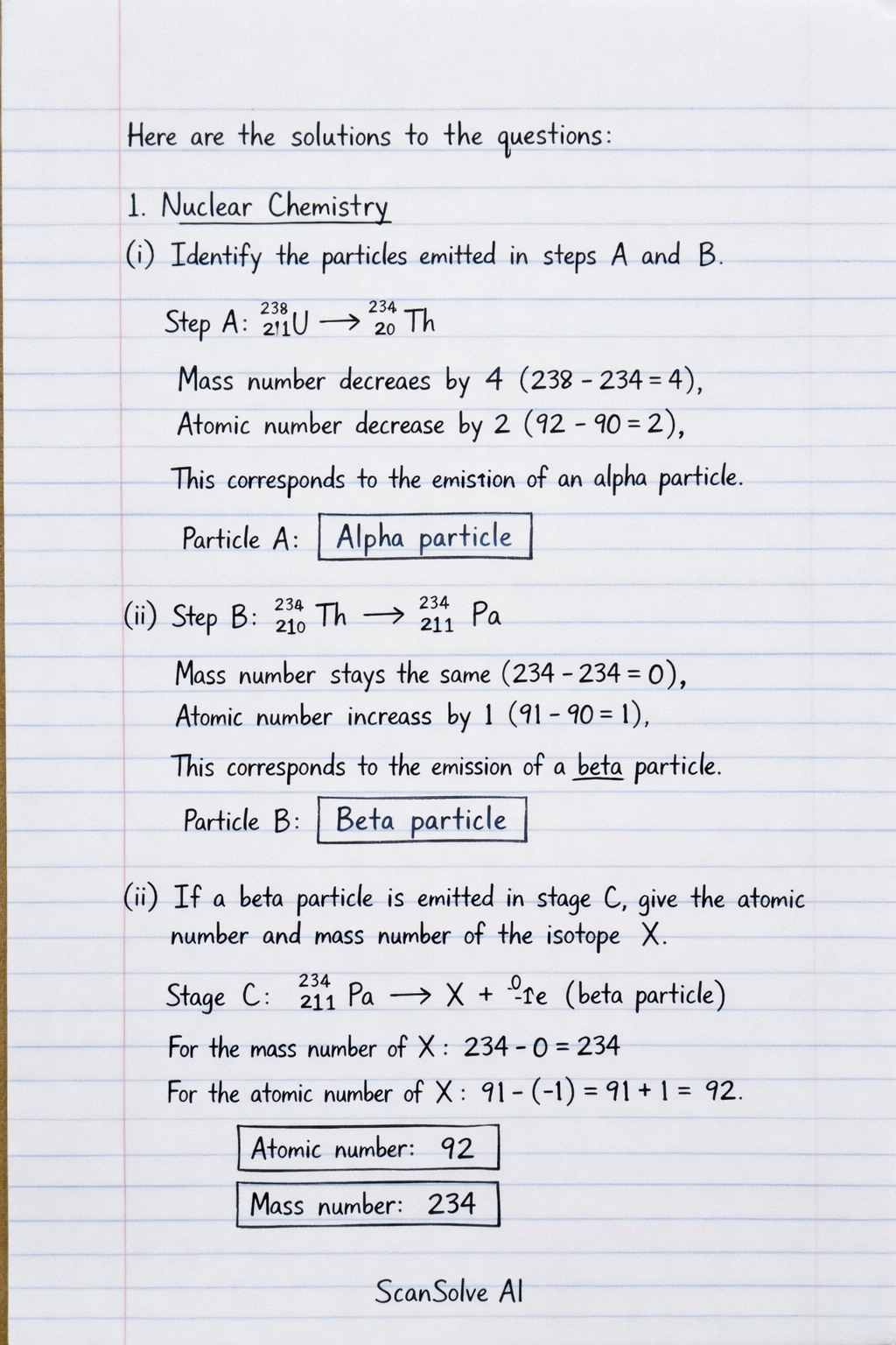 Handwritten step-by-step solution