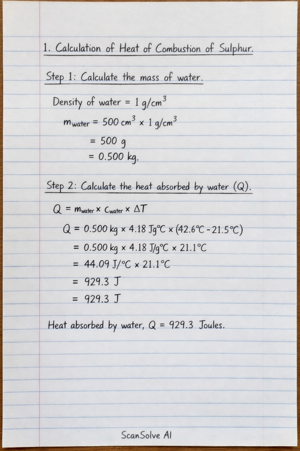 Handwritten step-by-step solution preview