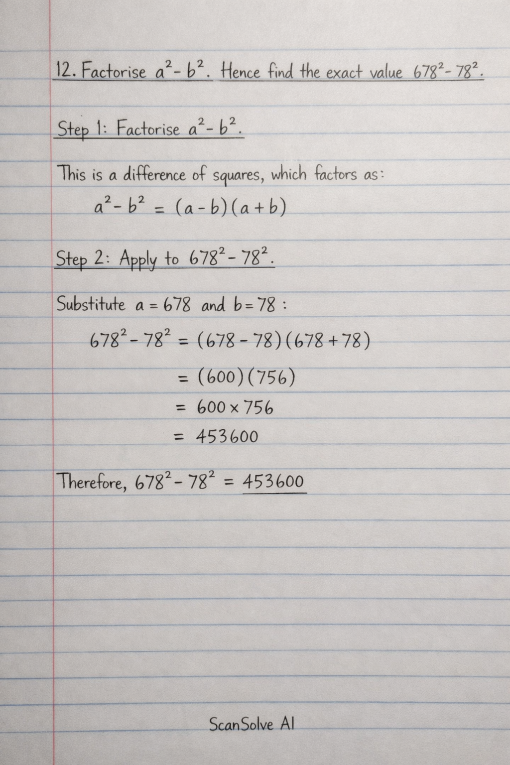 Handwritten step-by-step solution preview