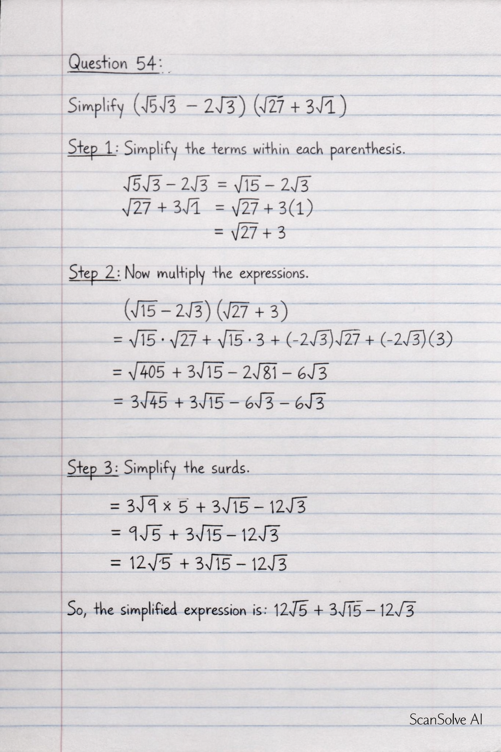 Handwritten step-by-step solution preview