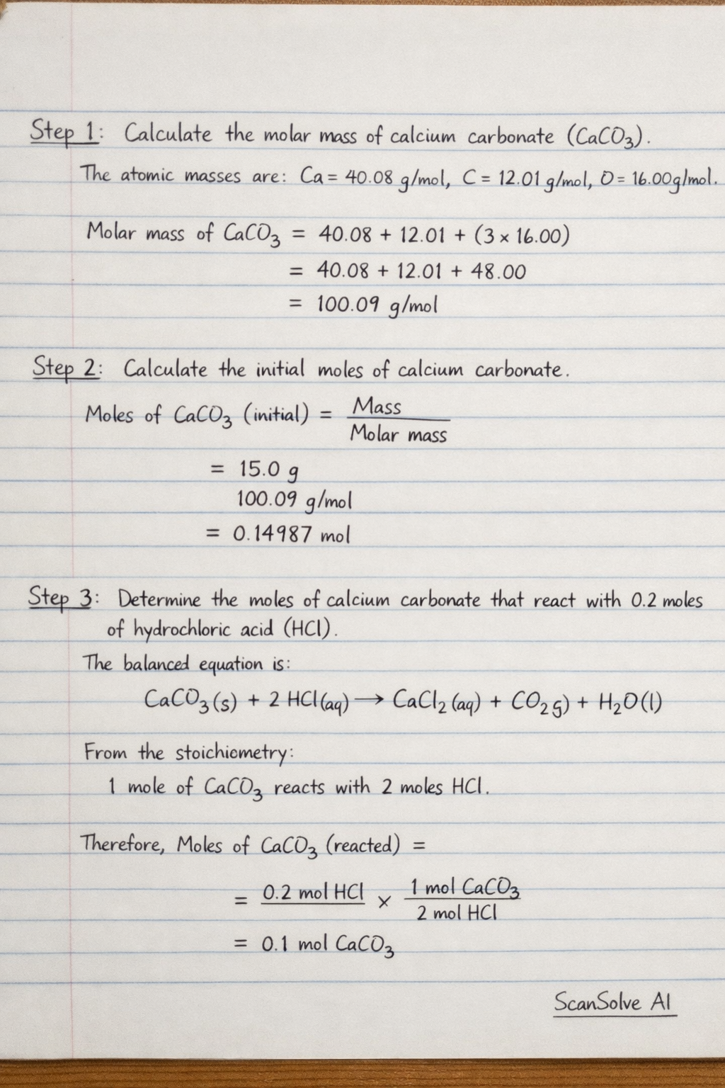 Handwritten step-by-step solution preview