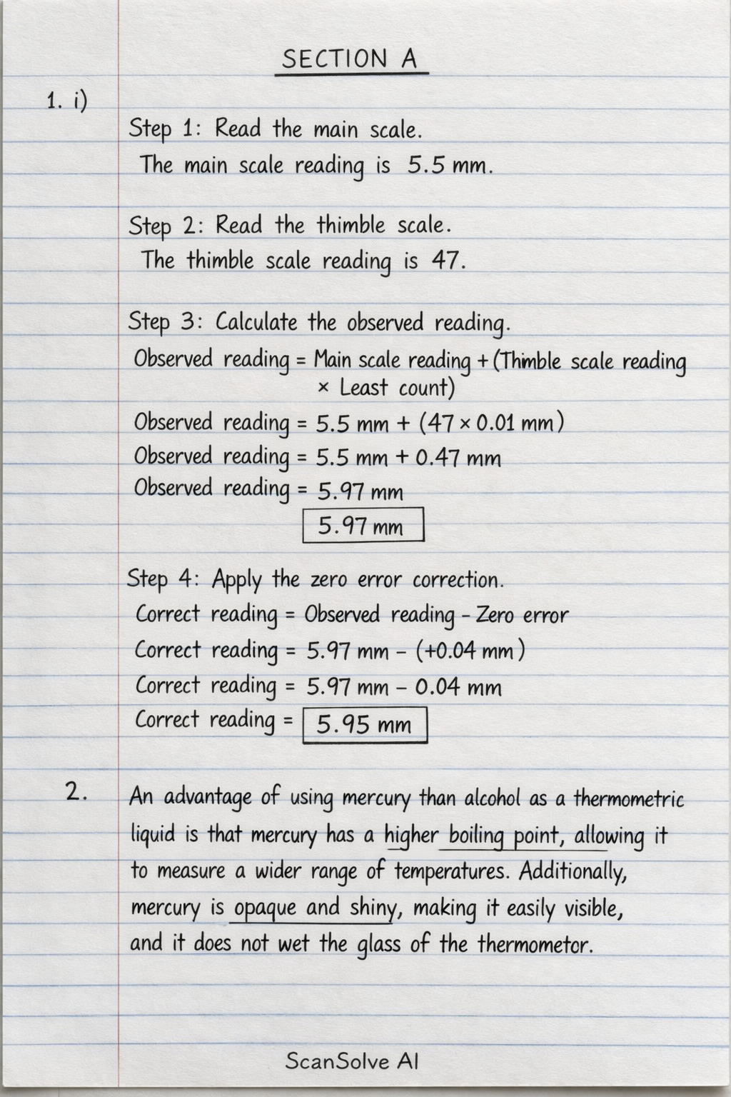 Handwritten step-by-step solution preview