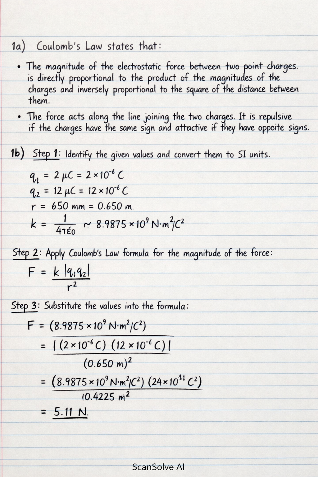 Handwritten step-by-step solution