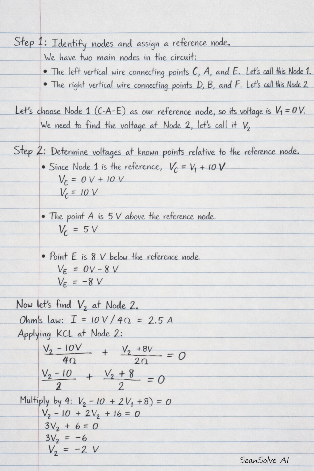 Handwritten step-by-step solution