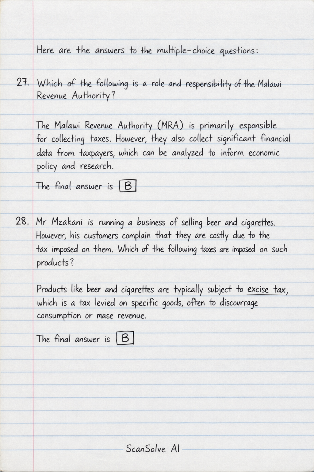 Handwritten step-by-step solution