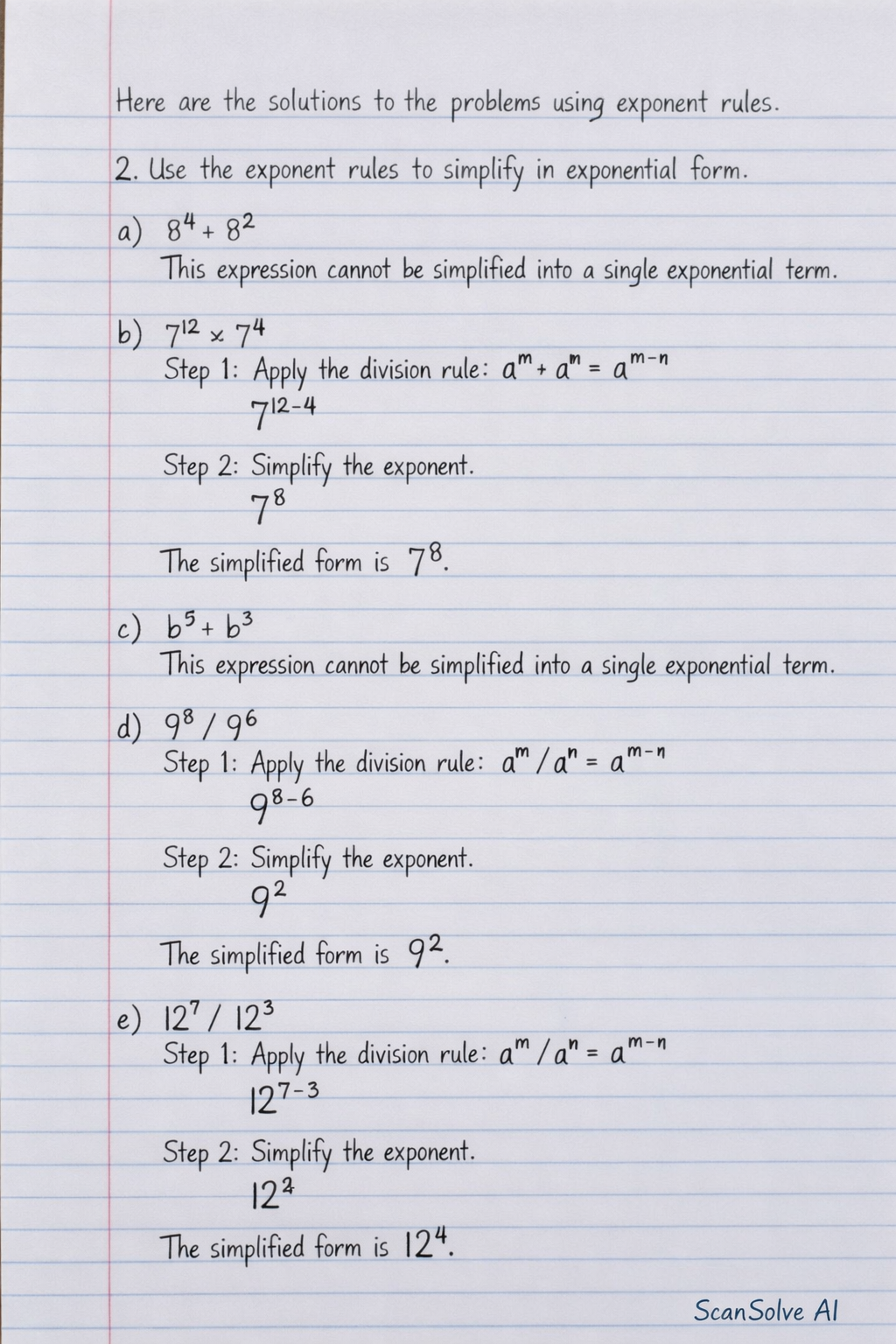 Handwritten step-by-step solution