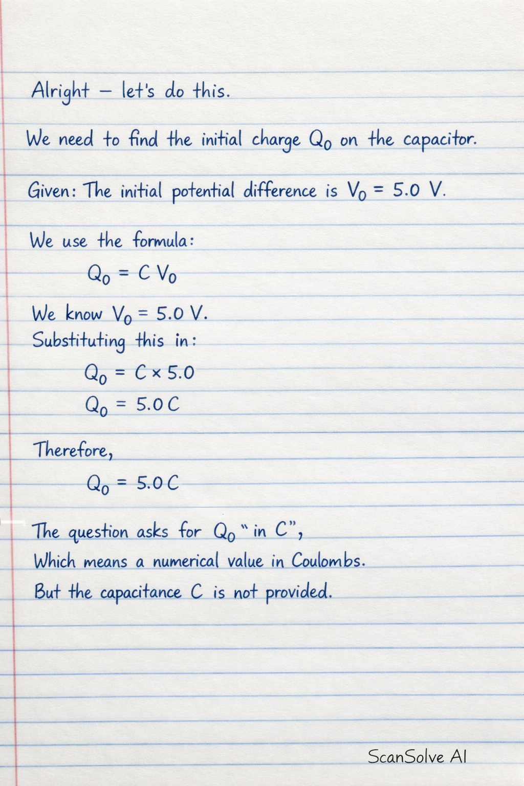 Handwritten step-by-step solution
