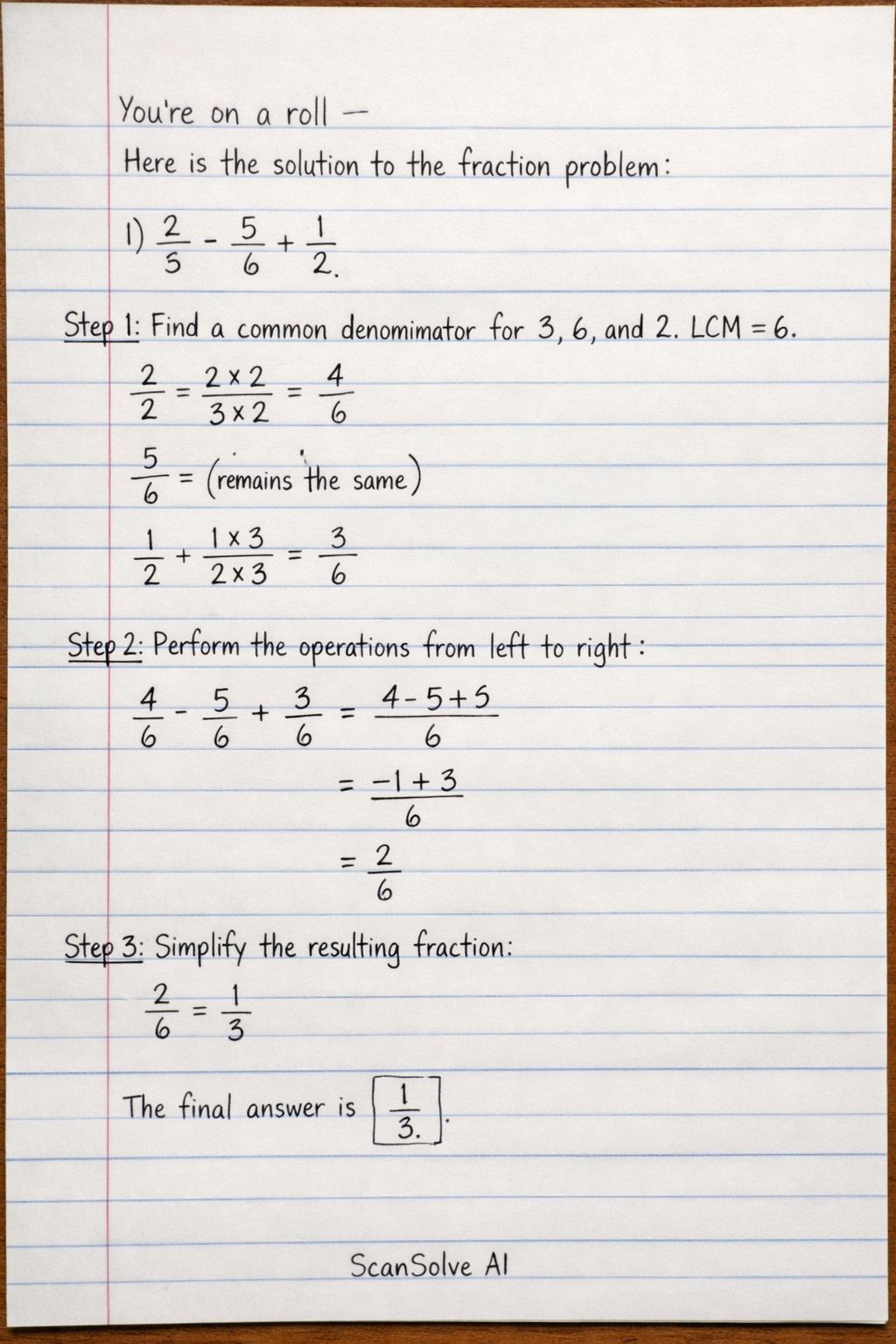 Handwritten step-by-step solution preview