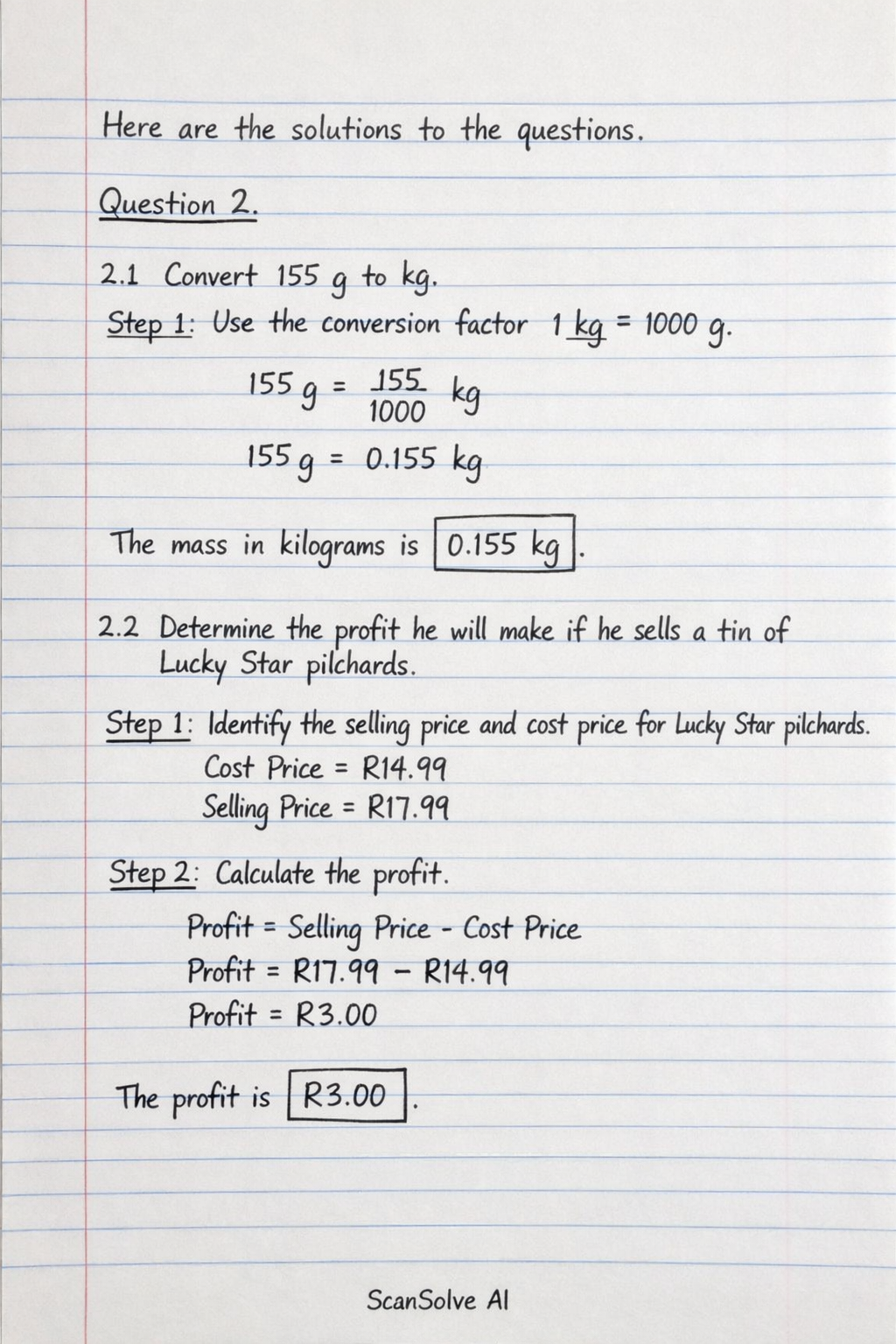 Handwritten step-by-step solution preview