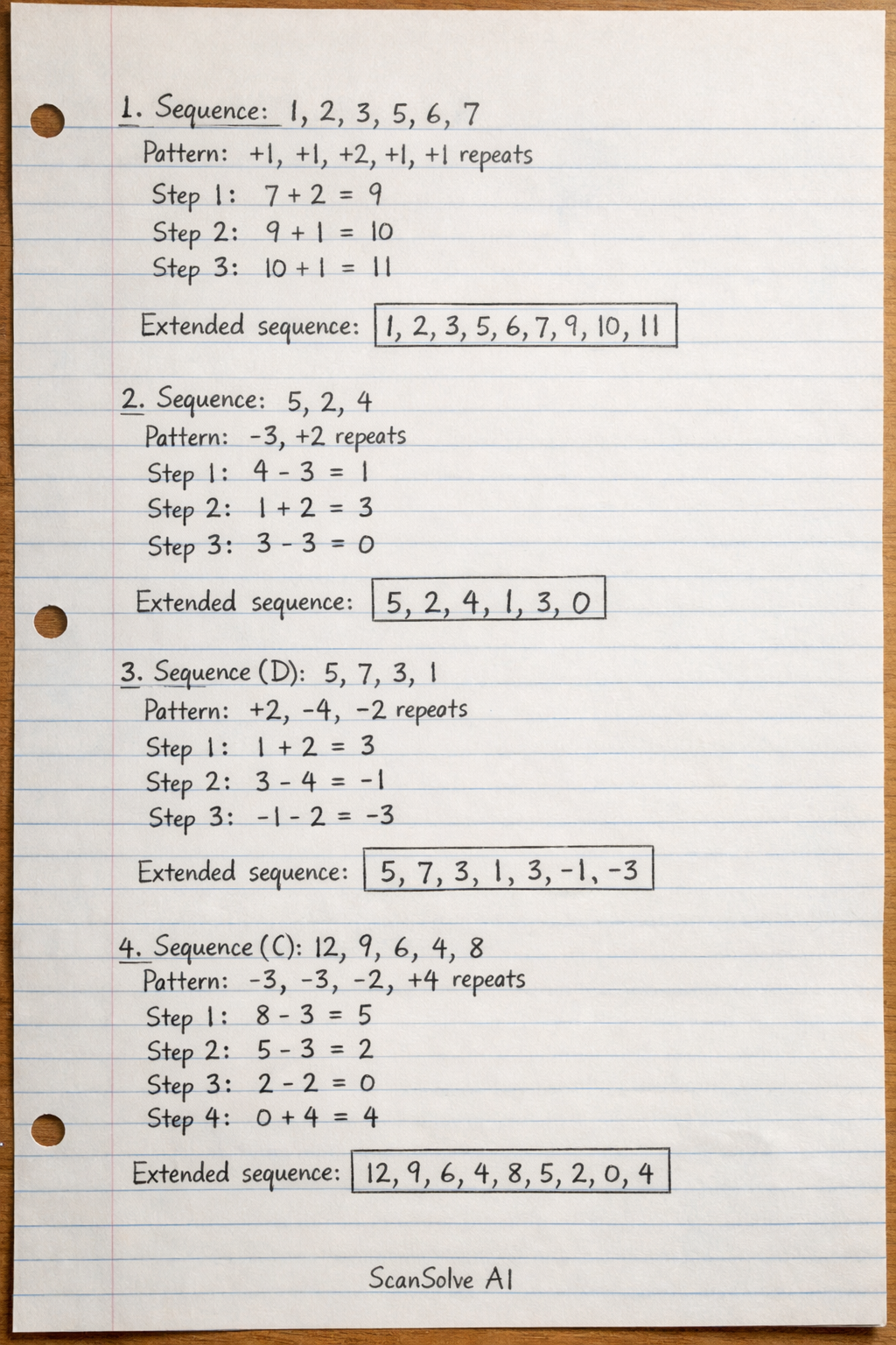 Handwritten step-by-step solution preview