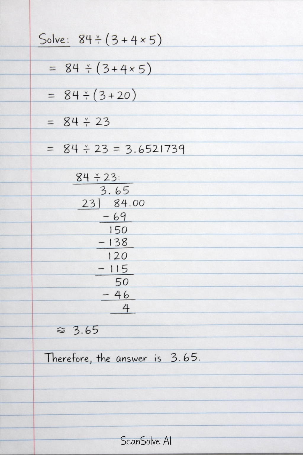 Handwritten step-by-step solution preview