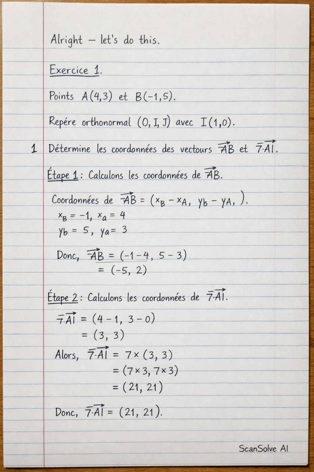 Handwritten step-by-step solution