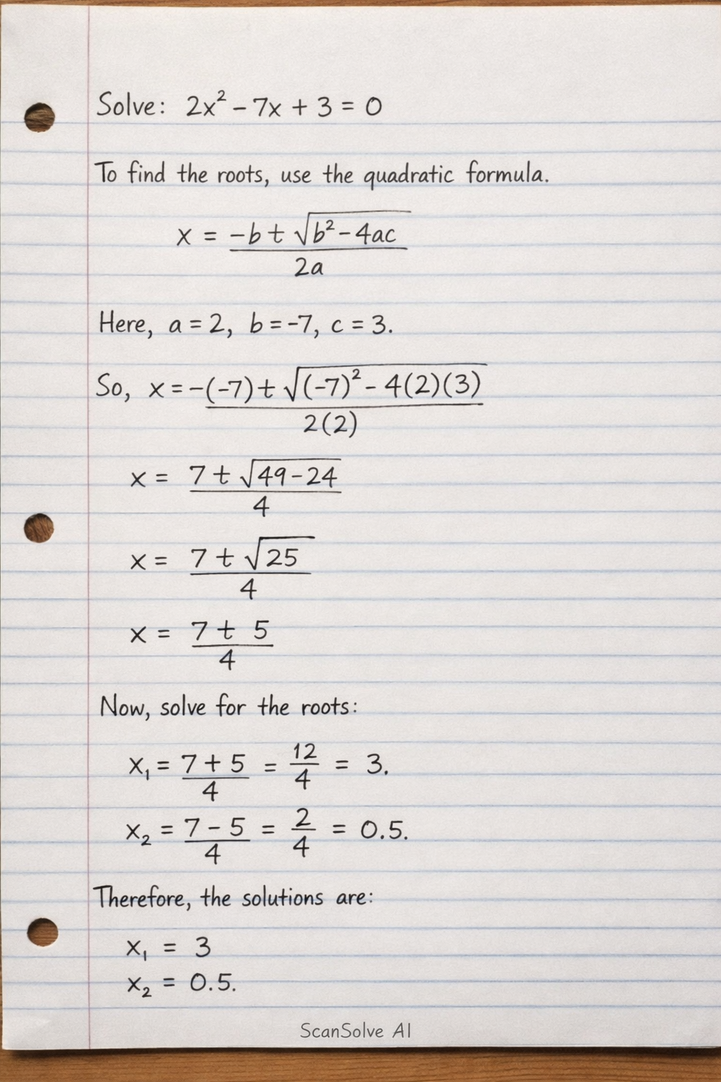 Handwritten step-by-step solution preview