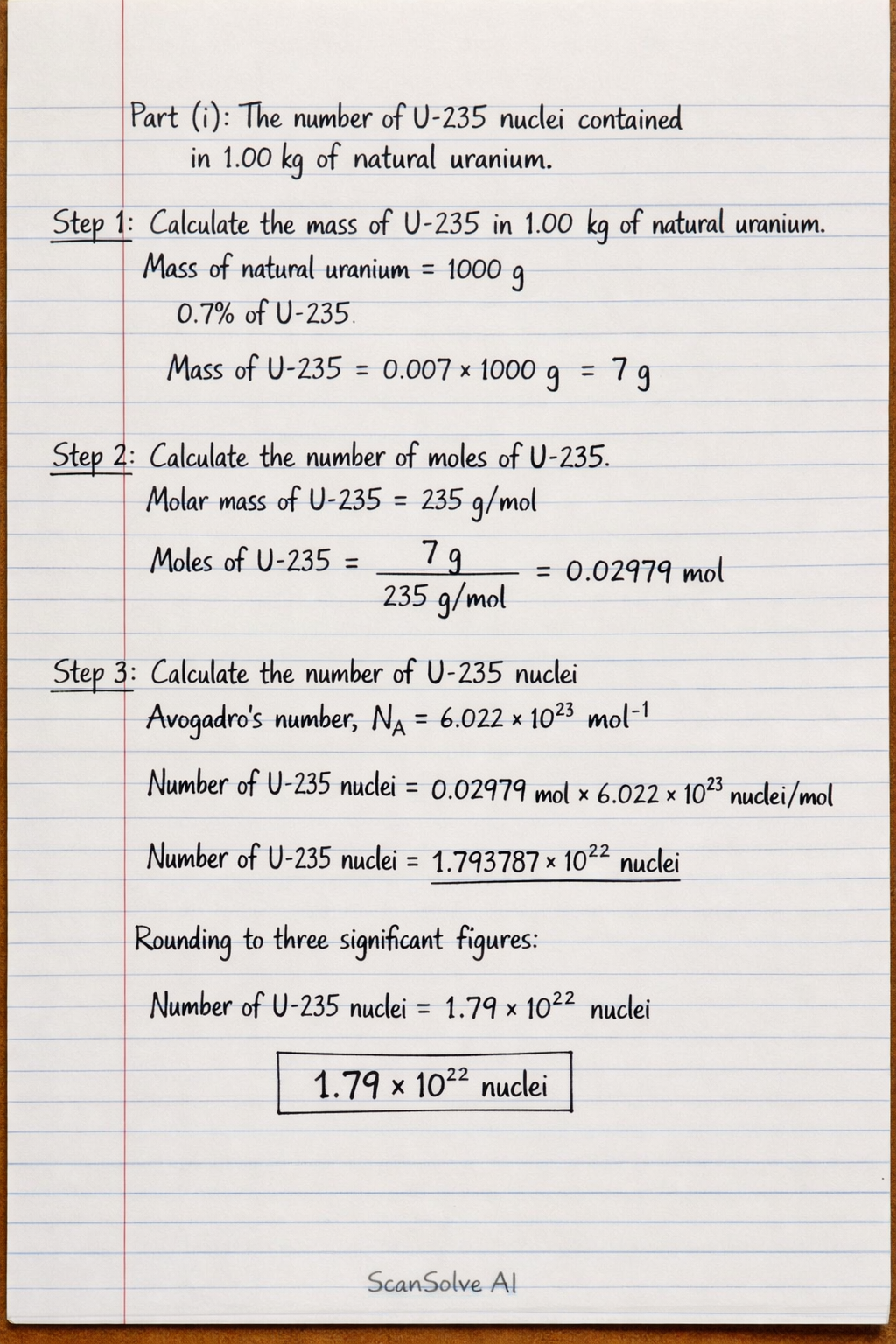 Handwritten step-by-step solution preview