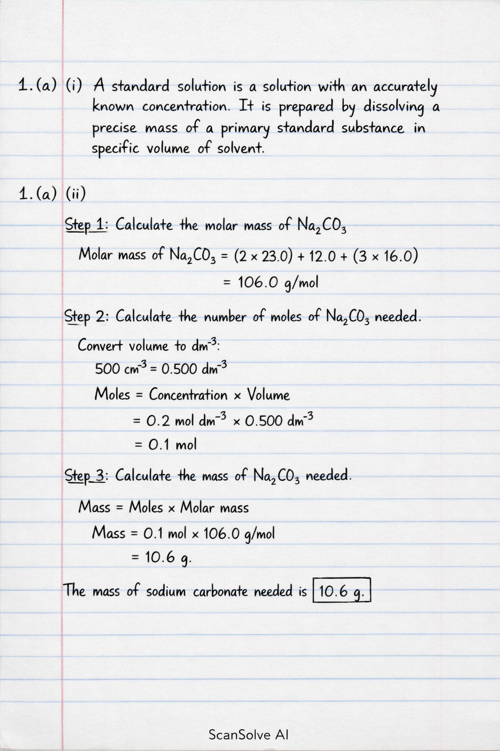 Handwritten step-by-step solution preview