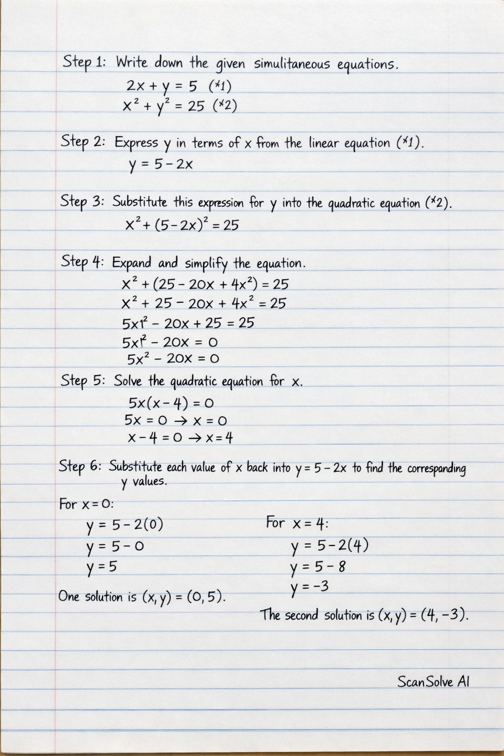 Handwritten step-by-step solution preview