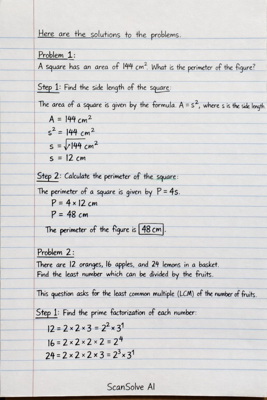 Handwritten step-by-step solution preview