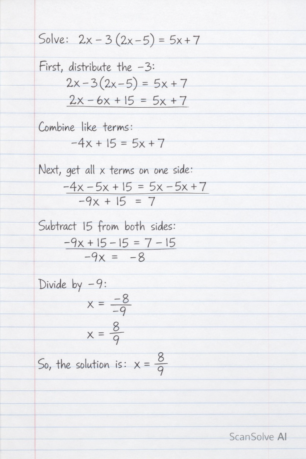 Handwritten step-by-step solution preview
