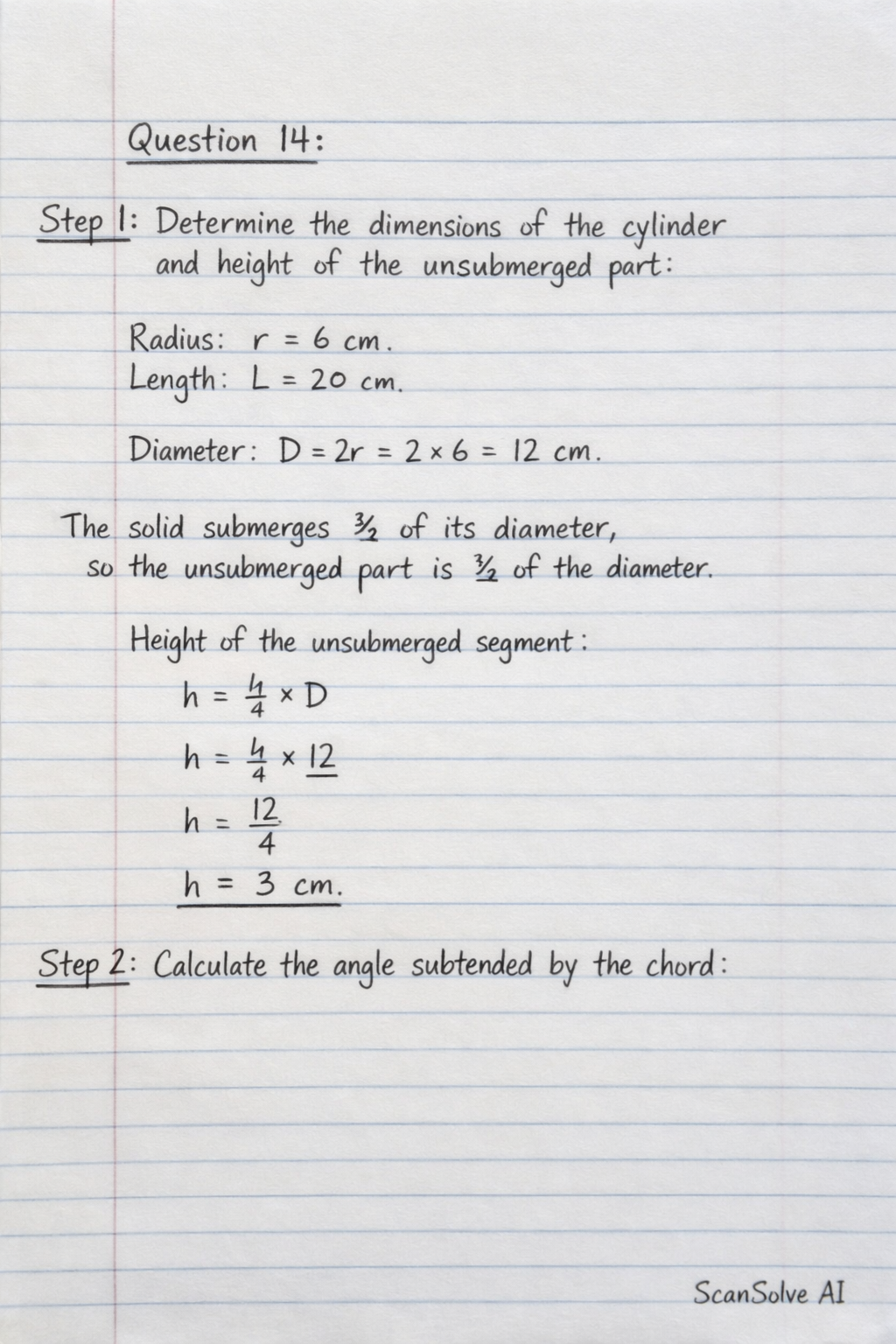 Handwritten step-by-step solution