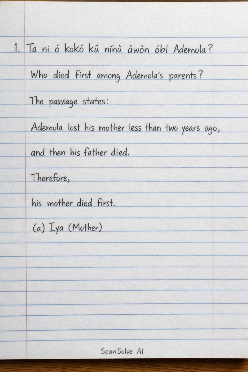 Handwritten step-by-step solution