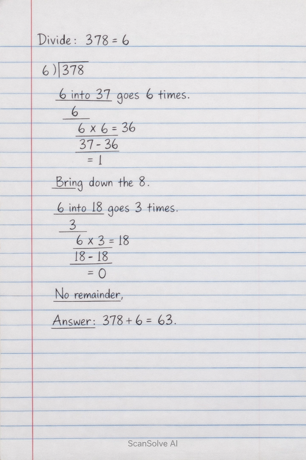 Handwritten step-by-step solution preview