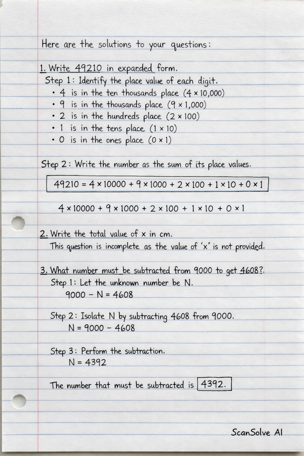 Handwritten step-by-step solution preview