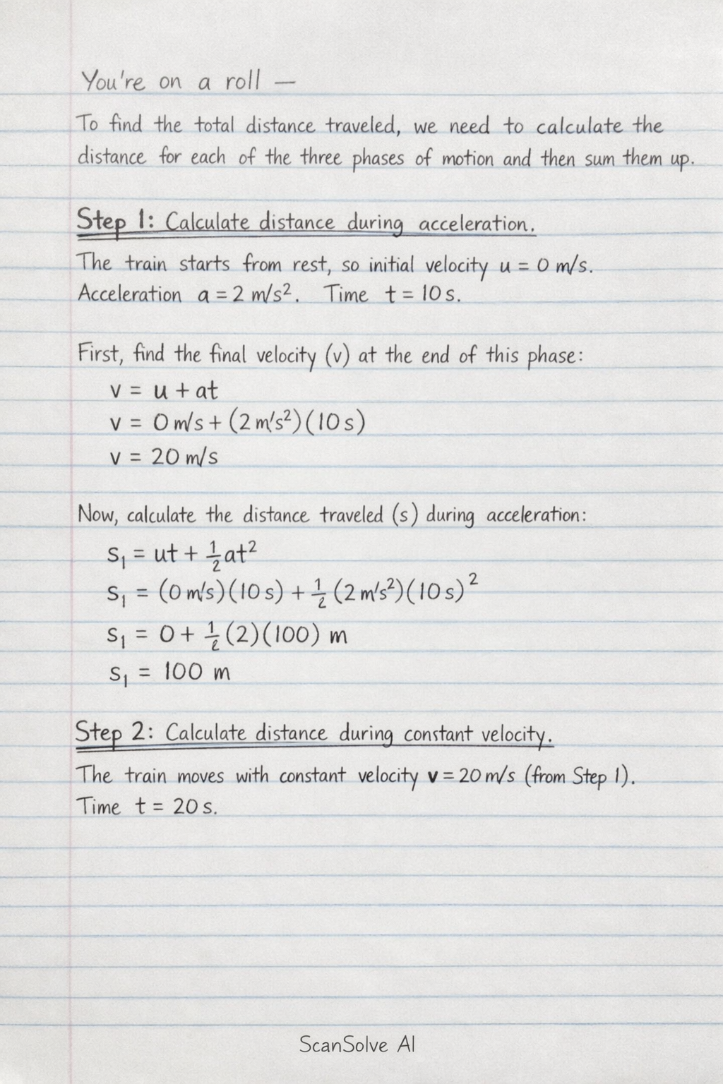 Handwritten step-by-step solution