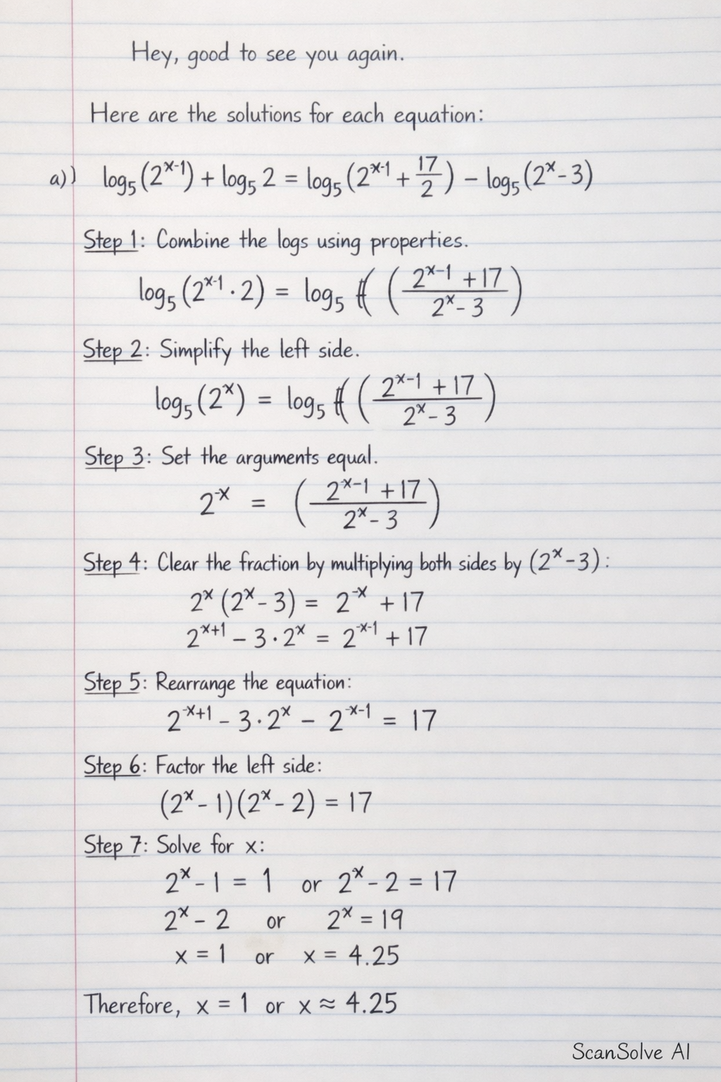 Handwritten step-by-step solution preview