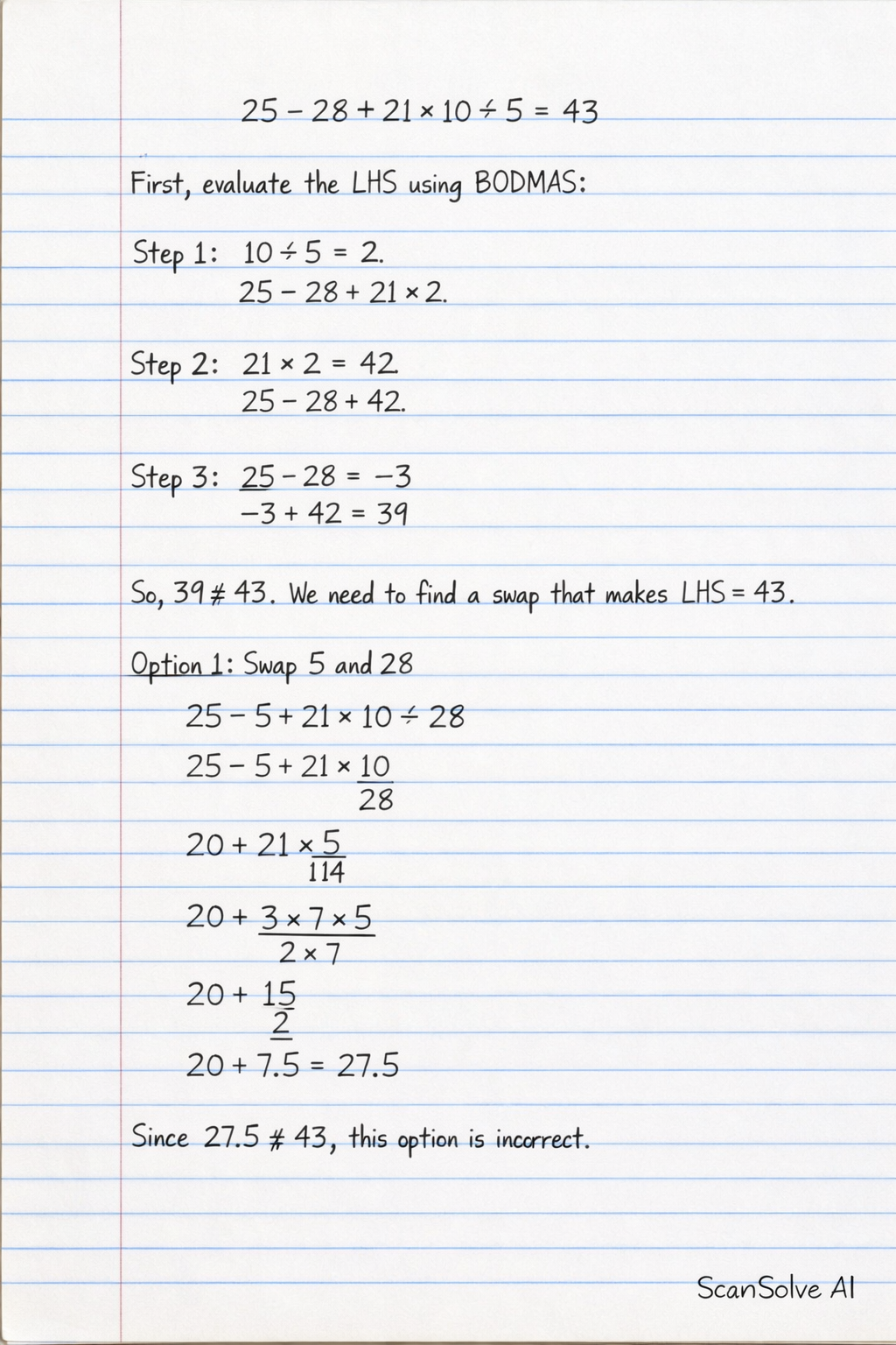 Handwritten step-by-step solution preview