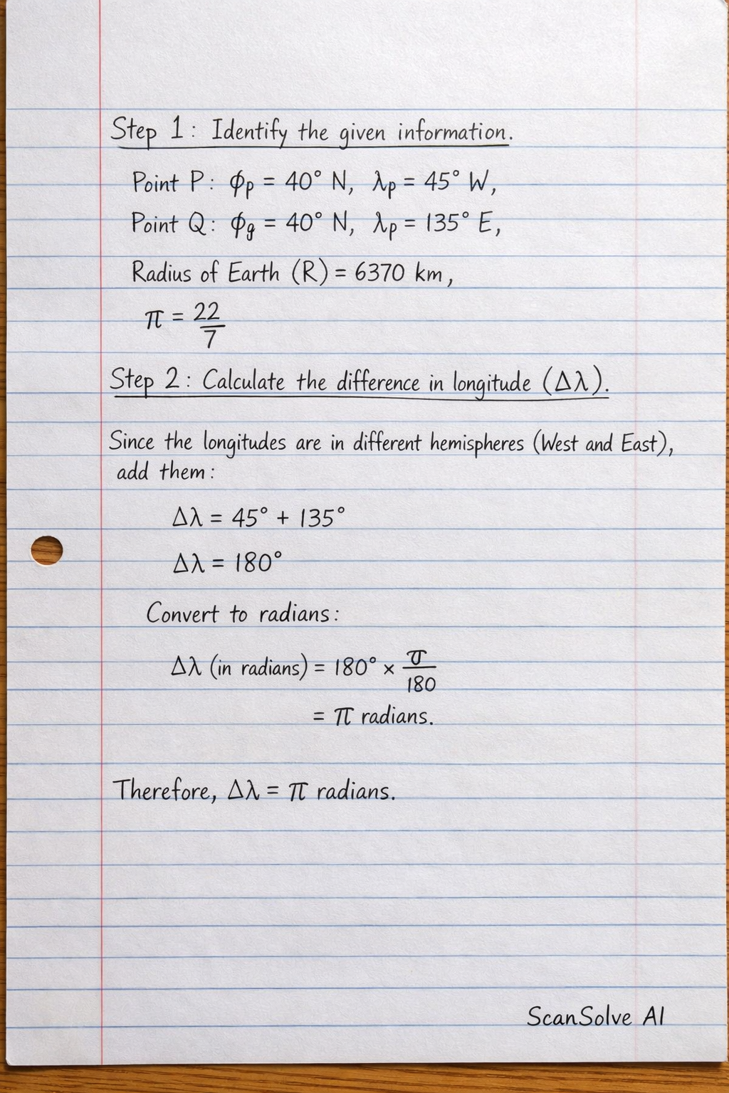 Handwritten step-by-step solution