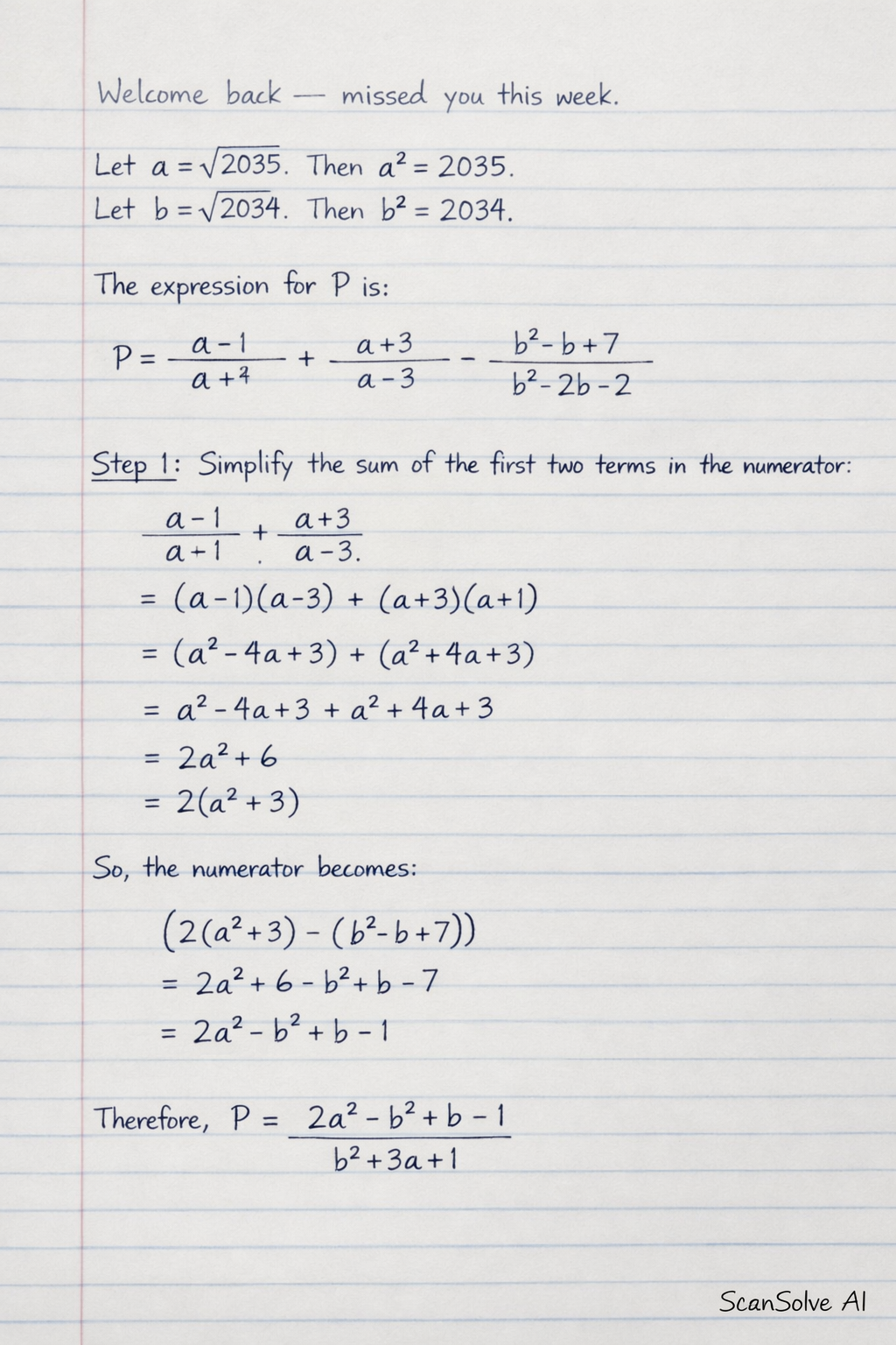 Handwritten step-by-step solution preview