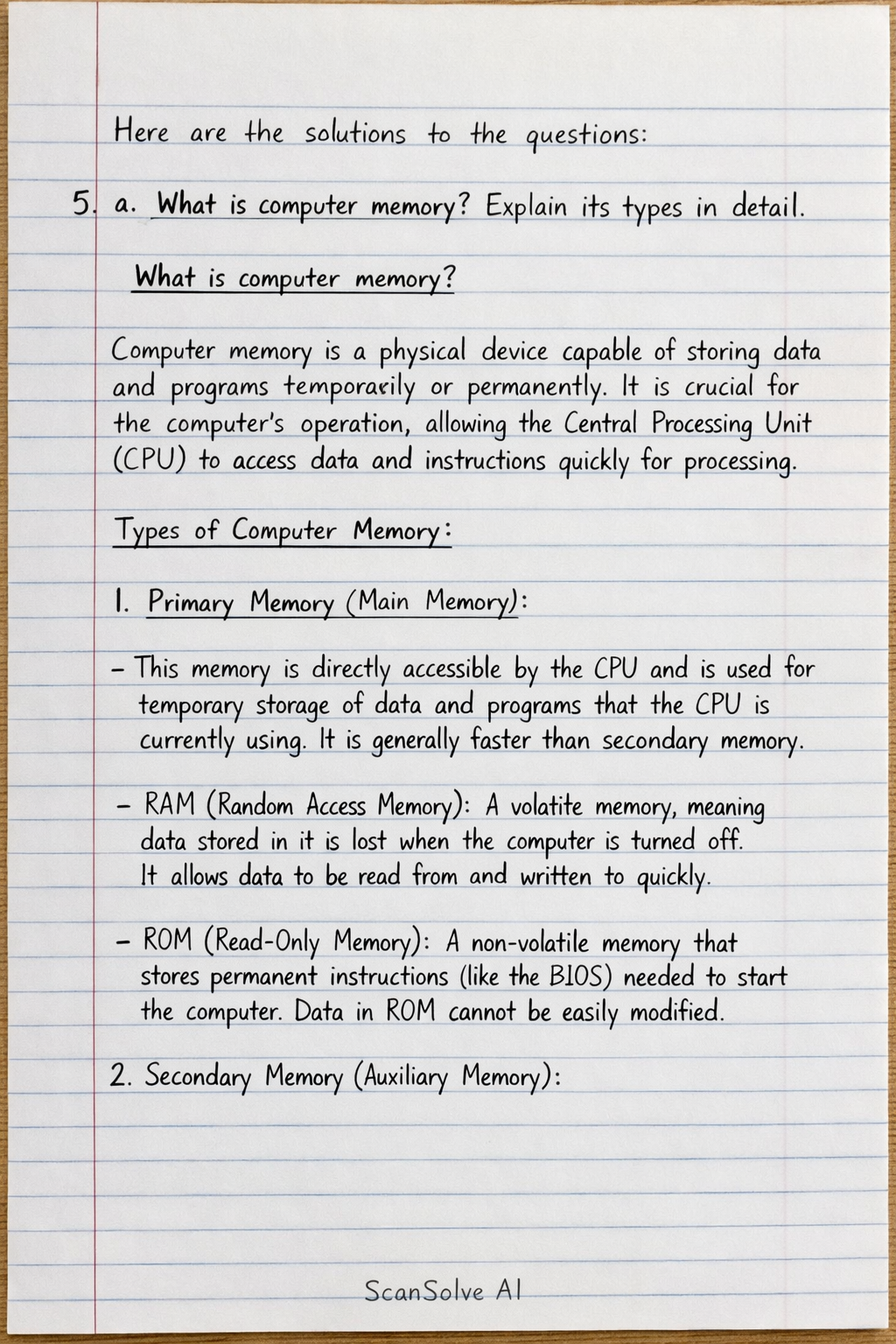 Handwritten step-by-step solution