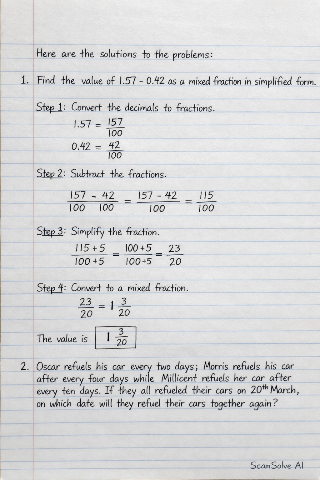 Handwritten step-by-step solution preview