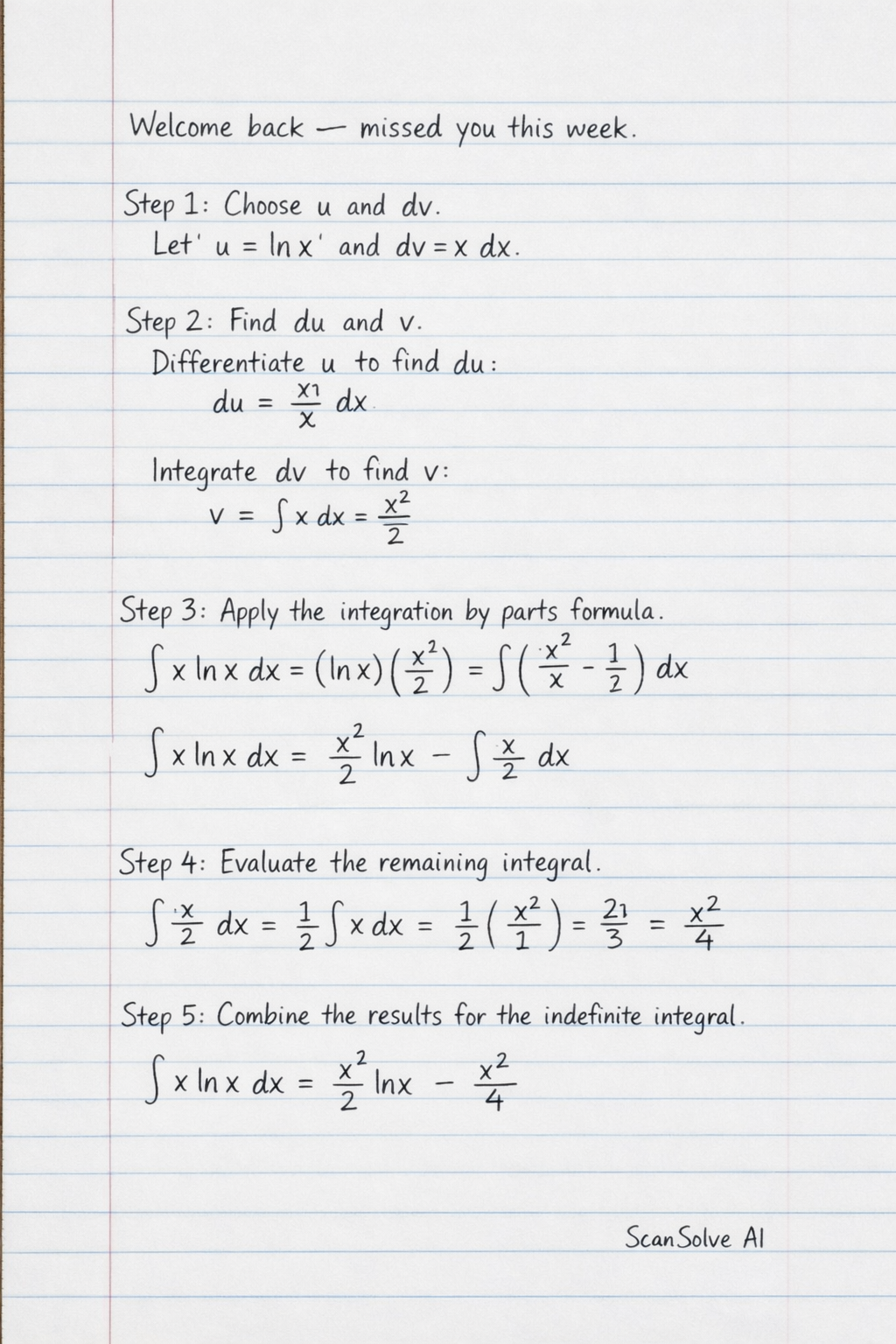 Handwritten step-by-step solution preview