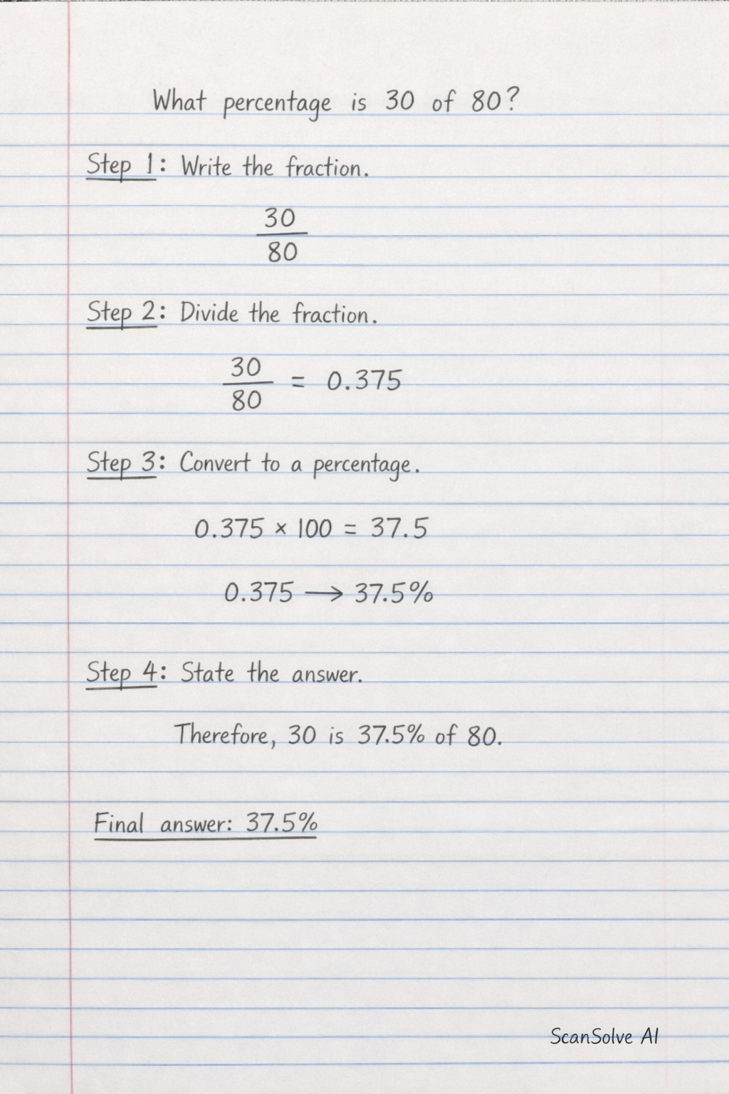 Handwritten step-by-step solution