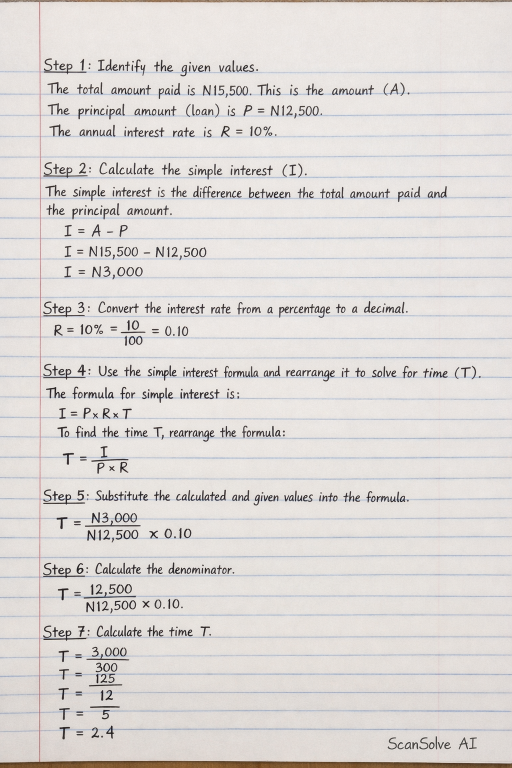 Handwritten step-by-step solution preview