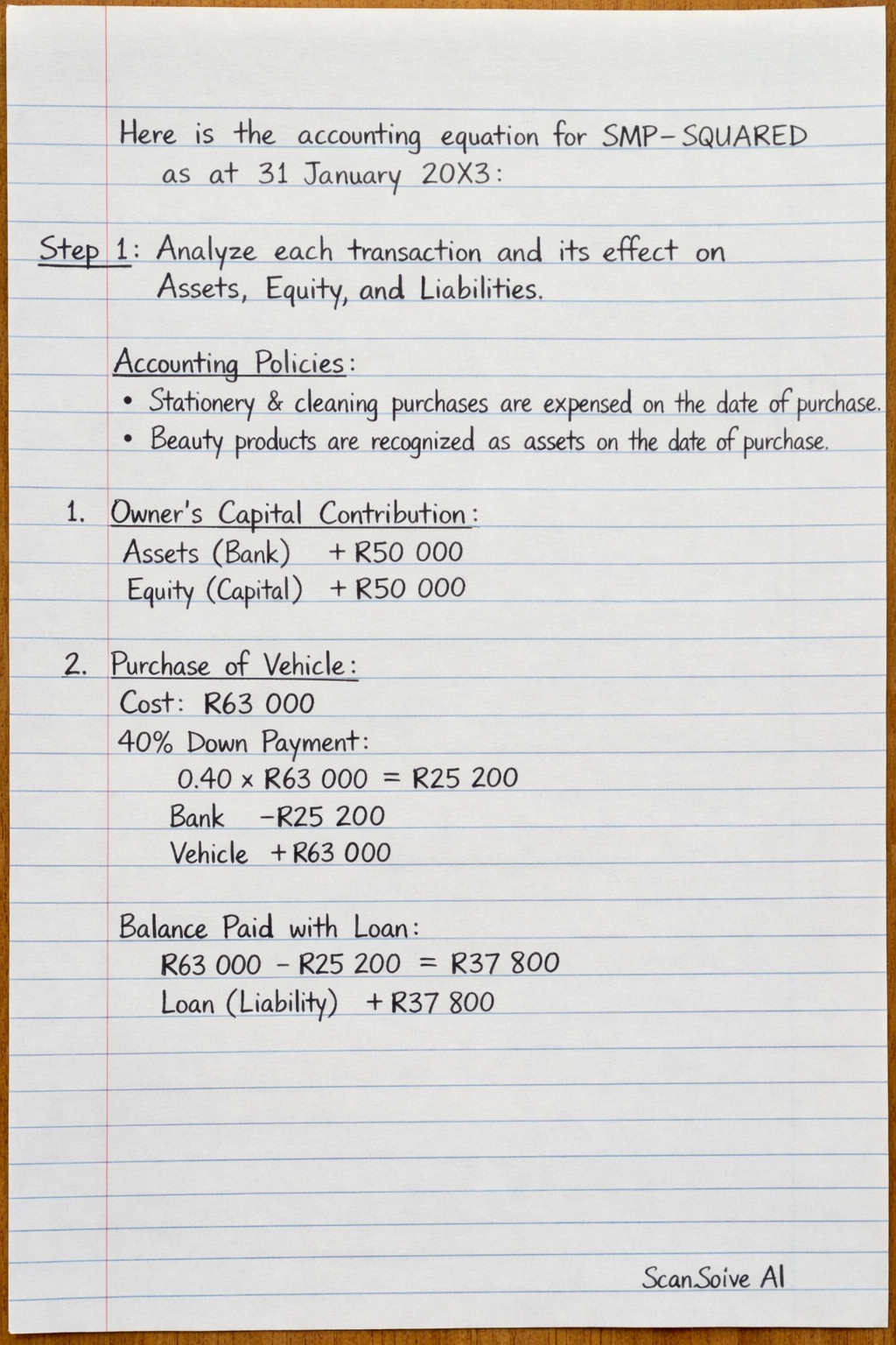 Handwritten step-by-step solution