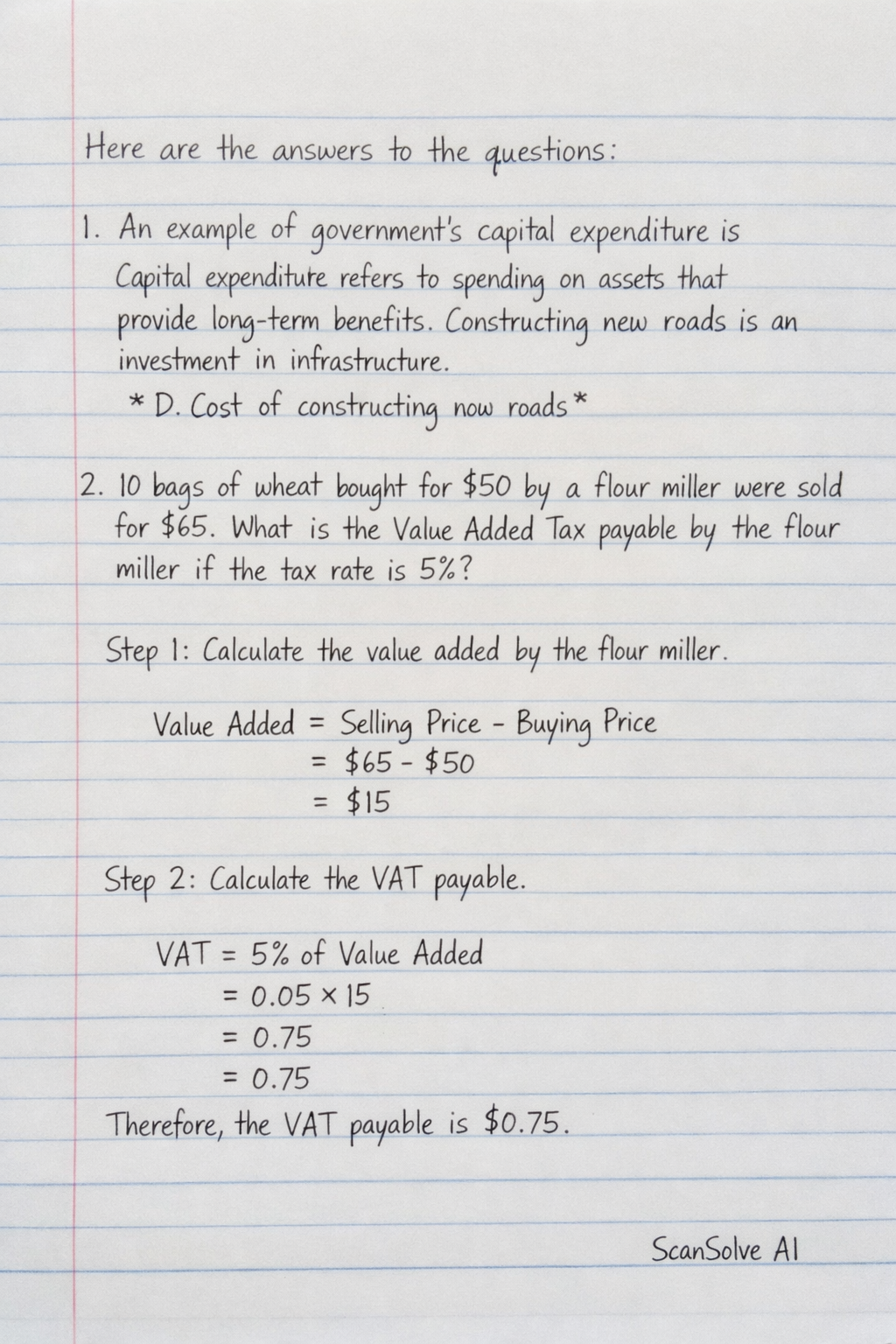Handwritten step-by-step solution