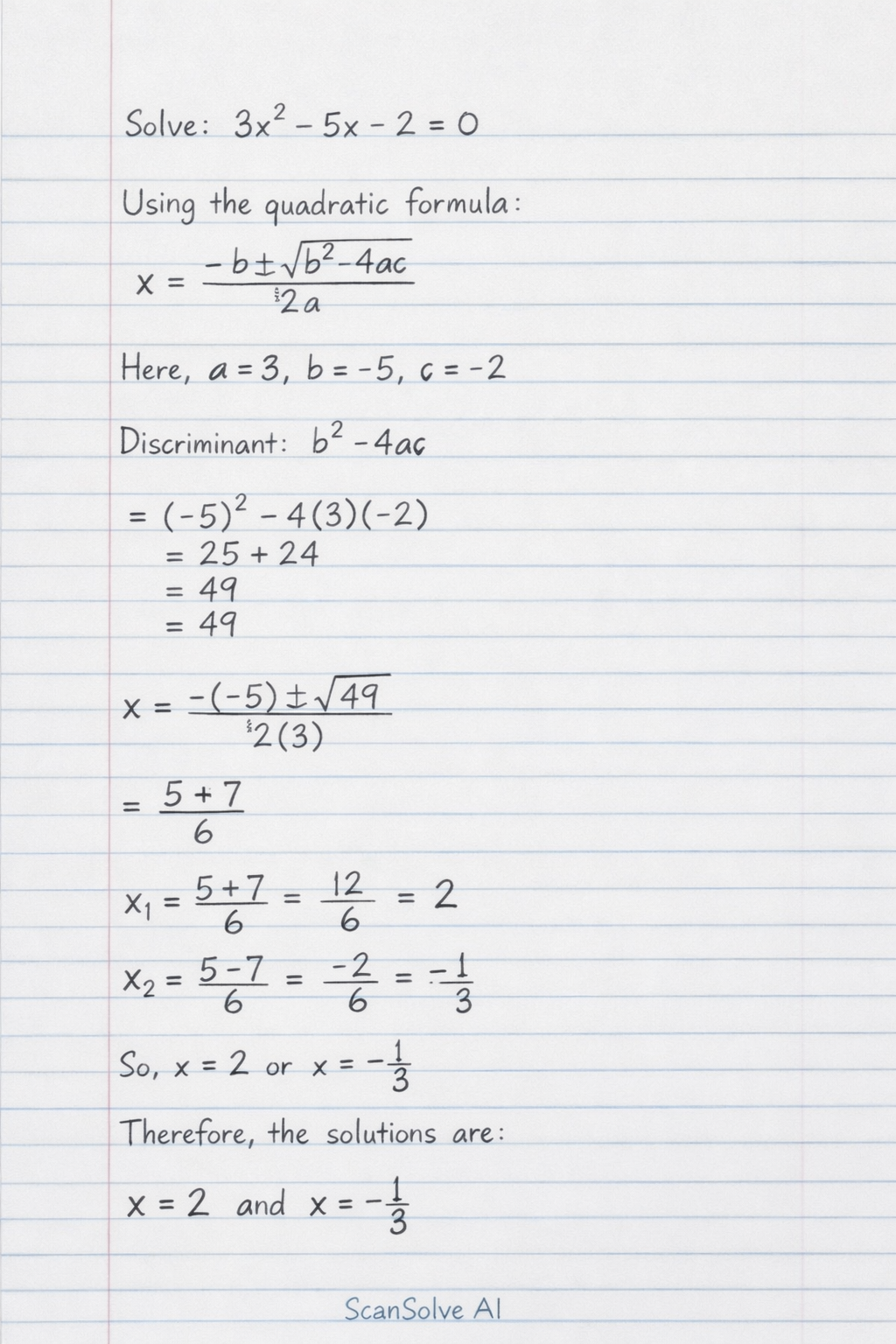 Handwritten step-by-step solution preview